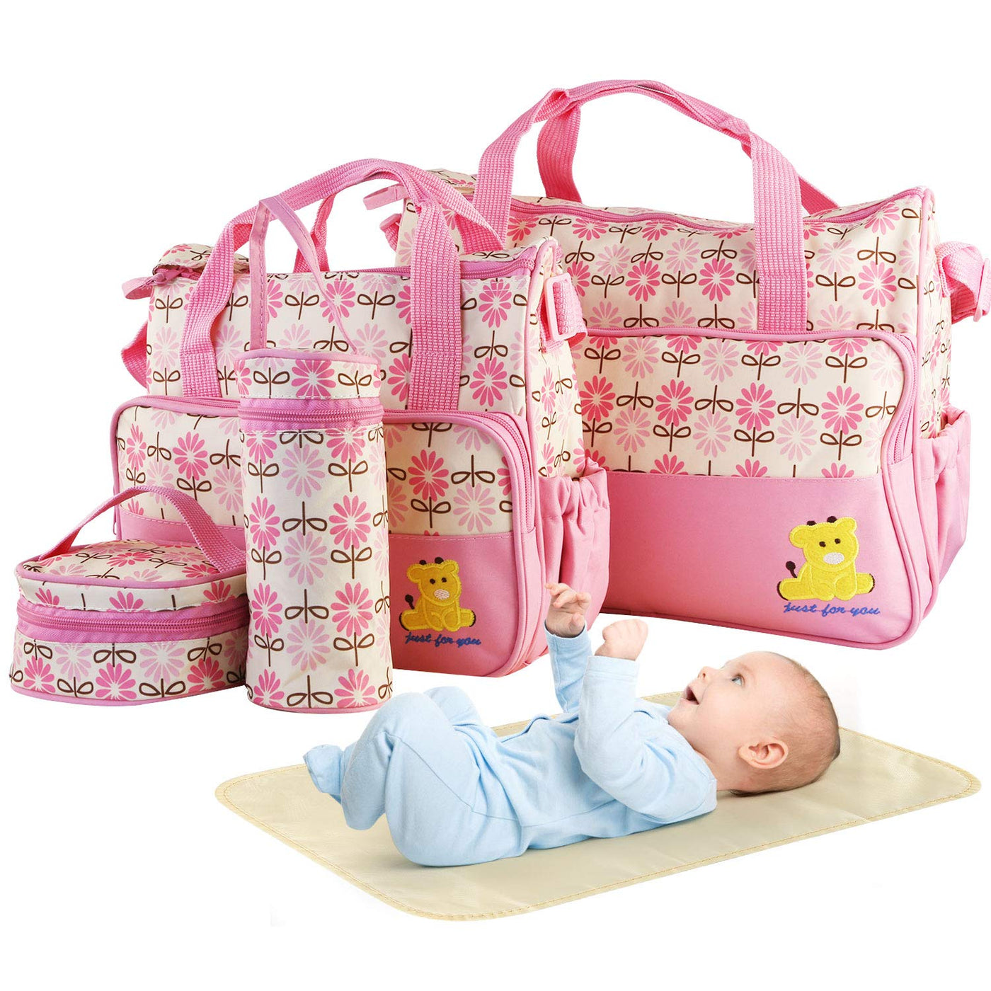 Moclever Juego de 5 bolsas de pañales para artículos esenciales del...