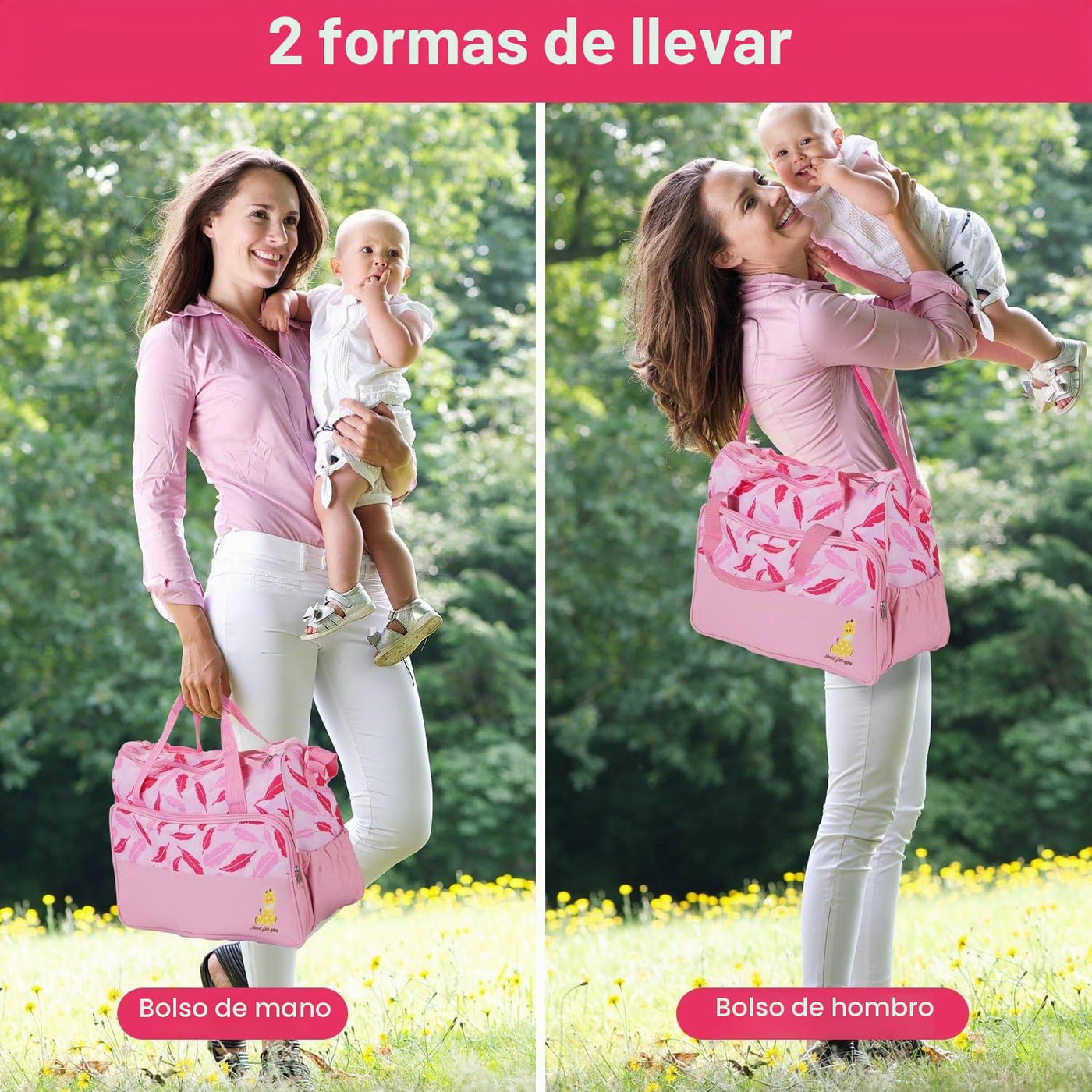 Moclever Juego de 5 bolsas de pañales - Bolsas de bebé para mamá, R...