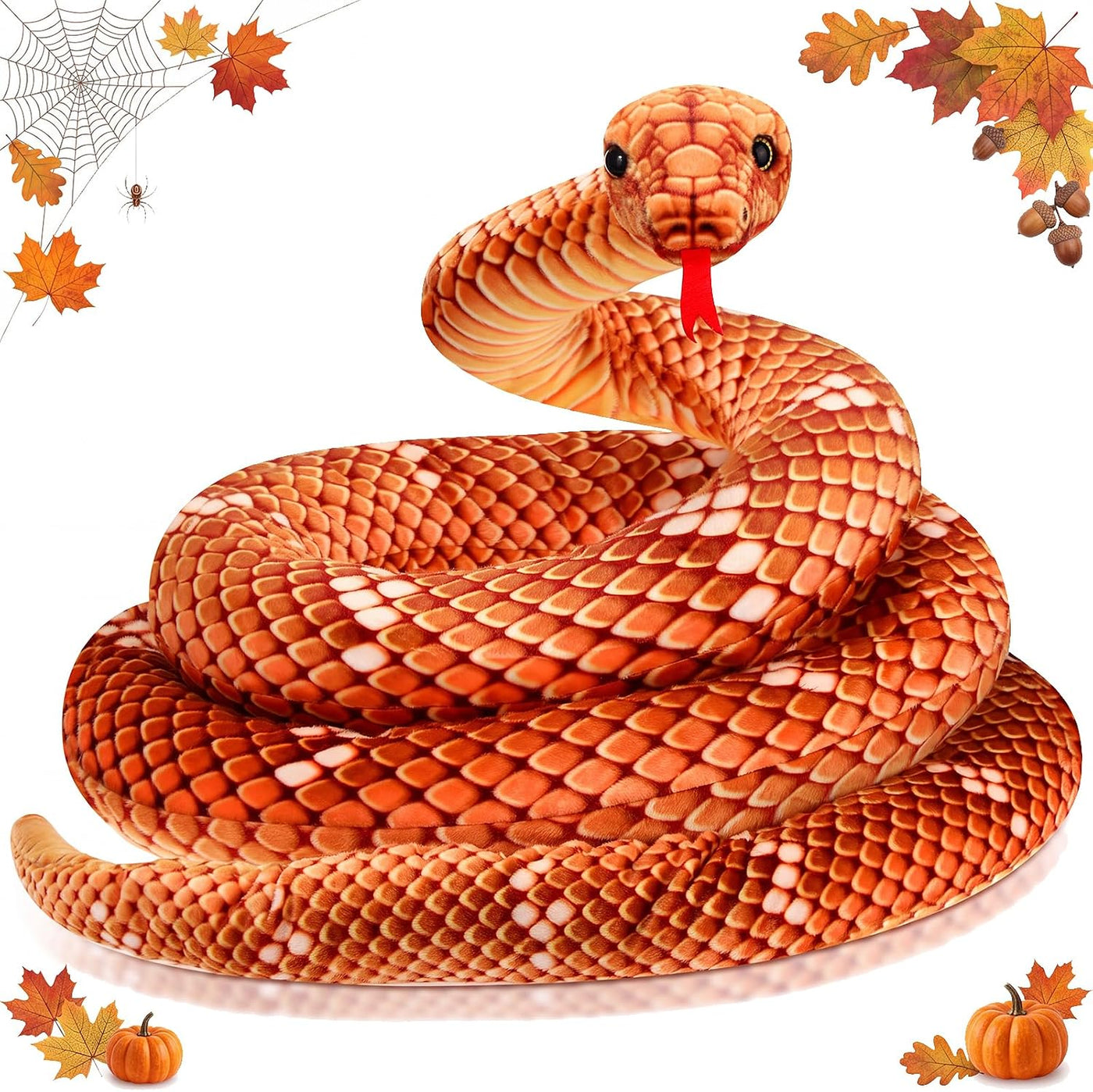 Hiboom Peluche de serpiente gigante de 110 pulgadas, animal de pelu...
