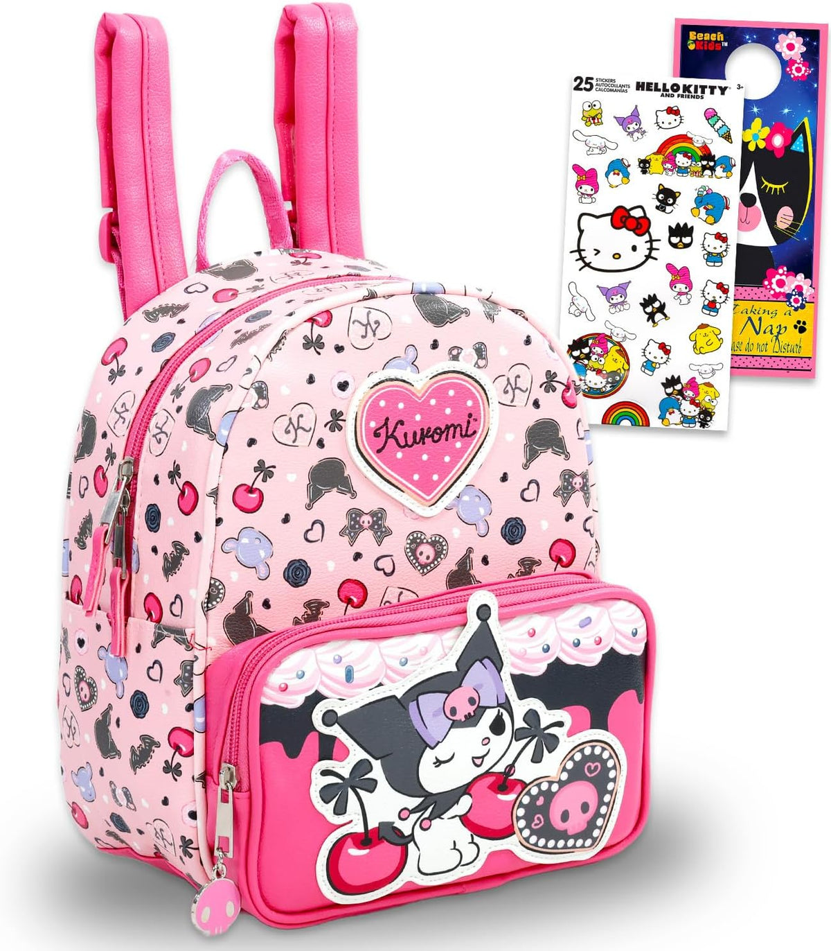 SANRIO Kuromi - Juego de mochila y monedero para mujer, bolsa de 10...