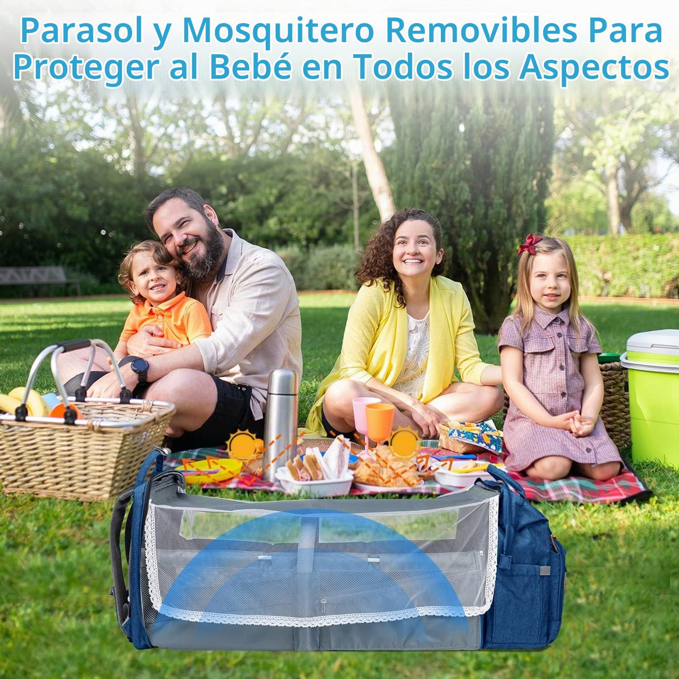 KABAQOO Mochila para pañales con estación de cambio desmontable, bo...