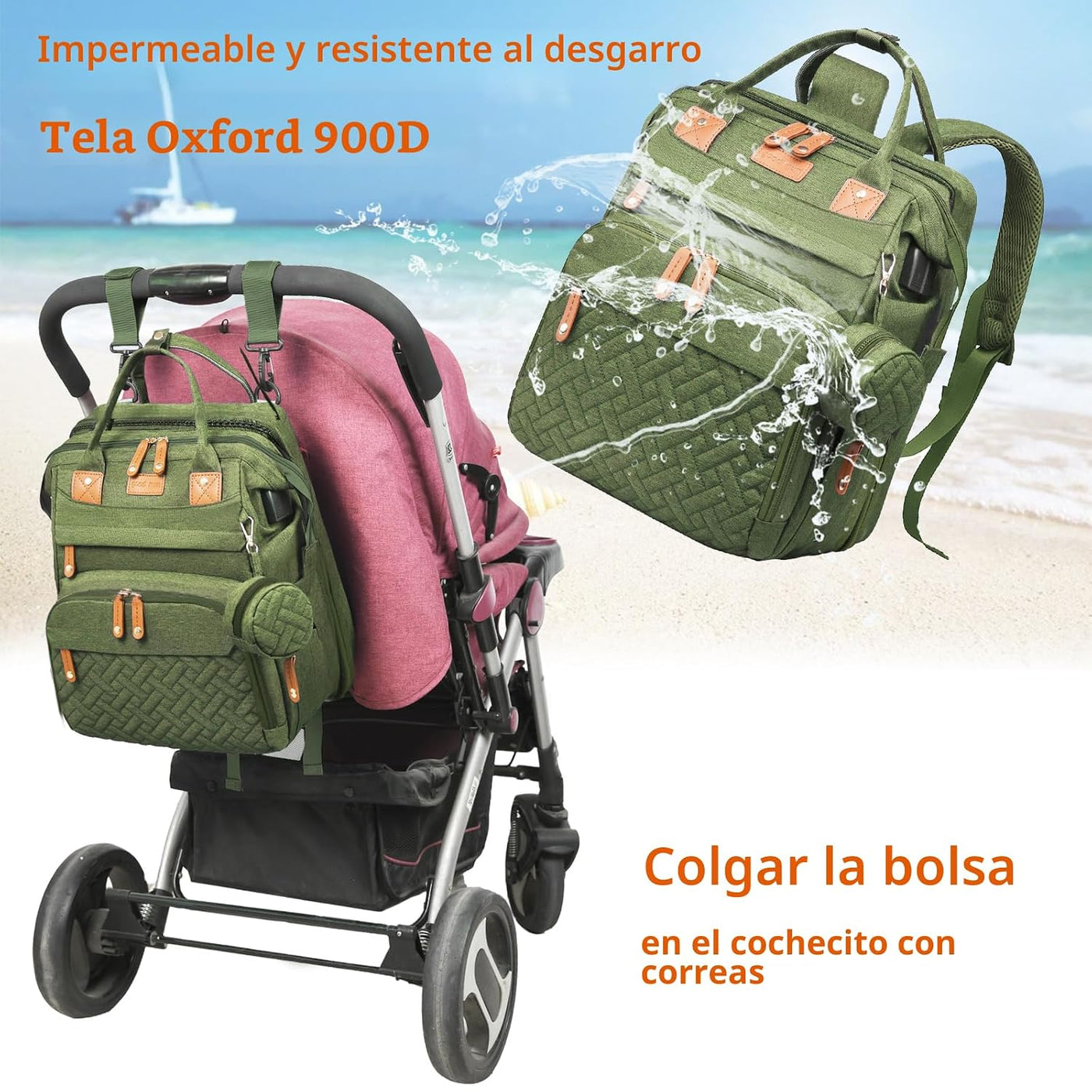 Astro alan Bolsas de pañales para bebé con estación de cambio, moch...