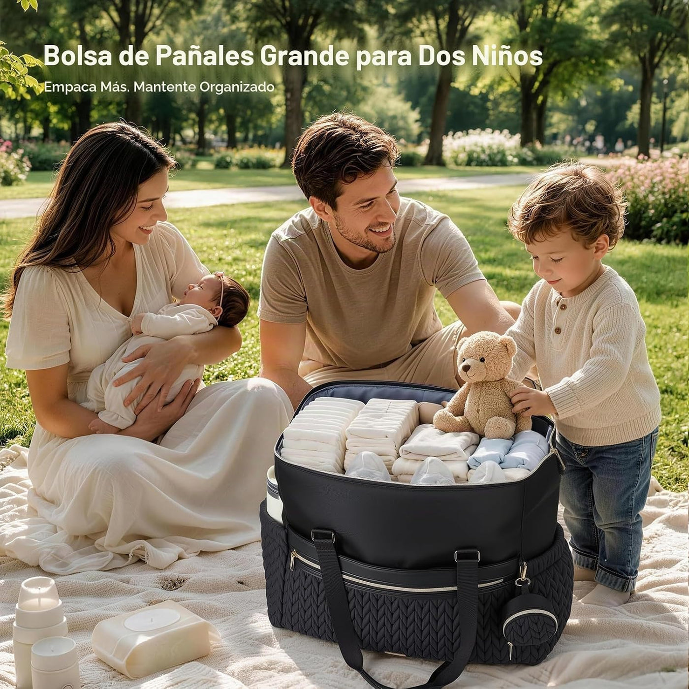 Lekesky Bolsa de pañales, bolsas de pañales grandes impermeables, b...