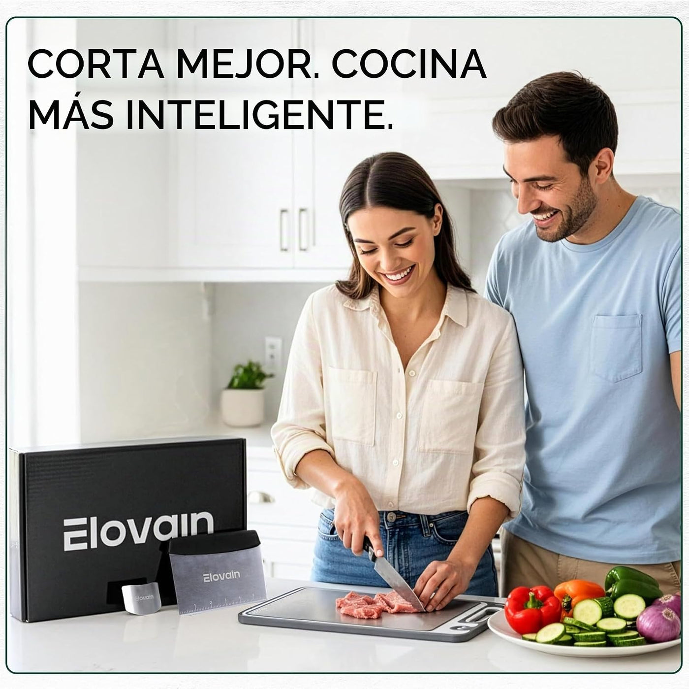 Tabla de cortar de acero inoxidable con afilador de cuchillos incor...