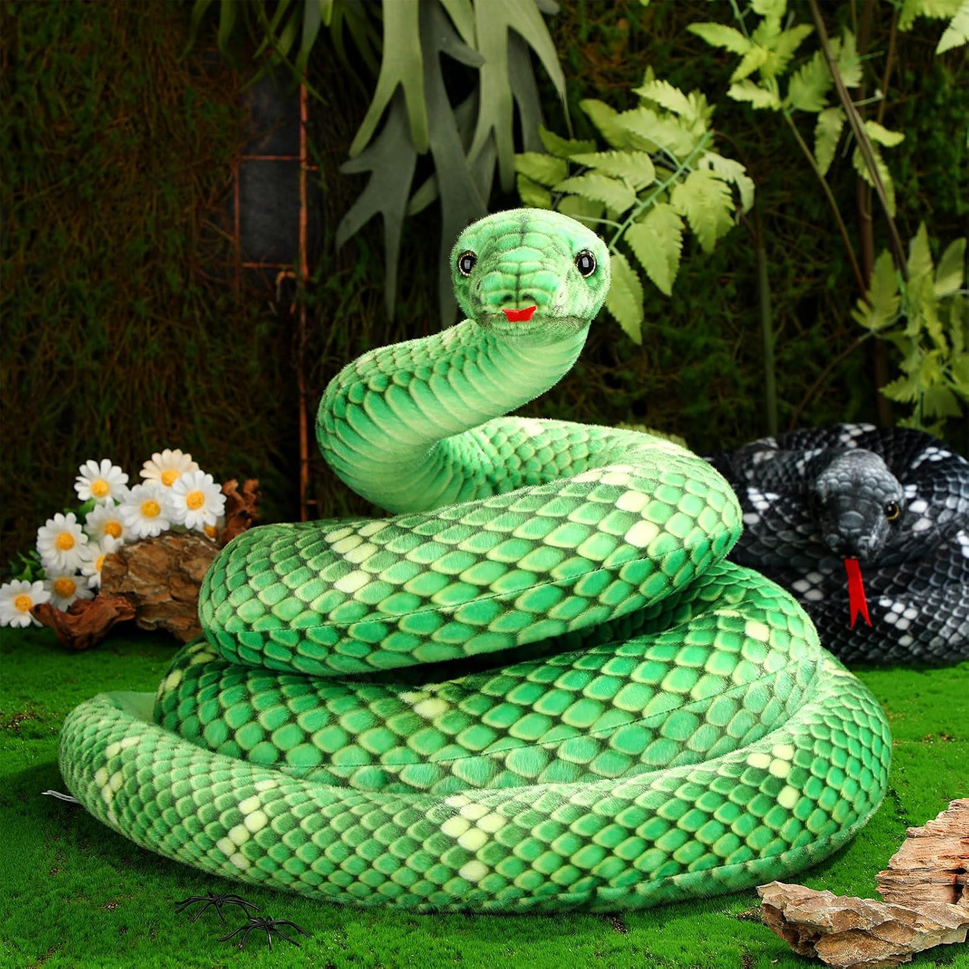 Hiboom Peluche de serpiente gigante de 110 pulgadas (verde) | Anima...