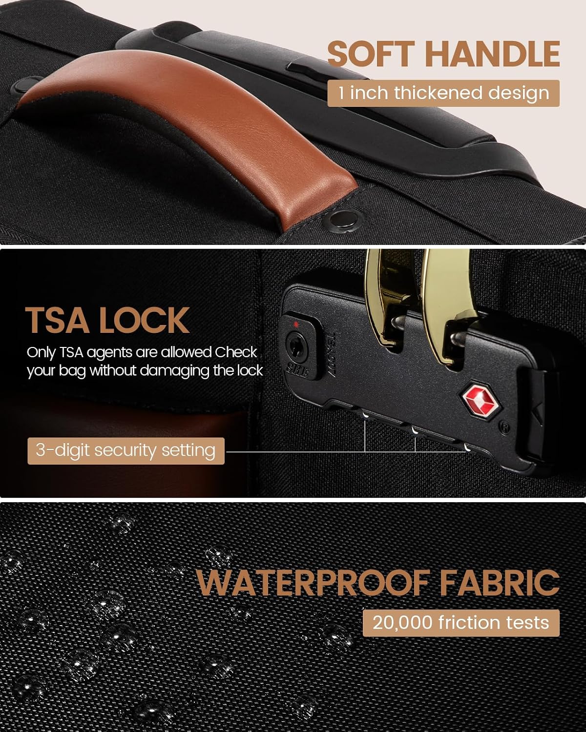 LOVEVOOK Equipaje de mano para debajo del asiento con ruedas, equip...