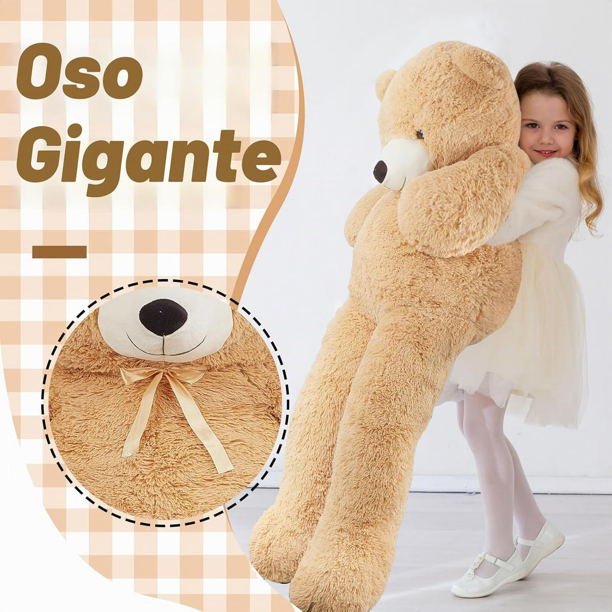 Meooeck Oso Gigante de 5 Pies Gran Oso de Peluche Gigante Grande 59...
