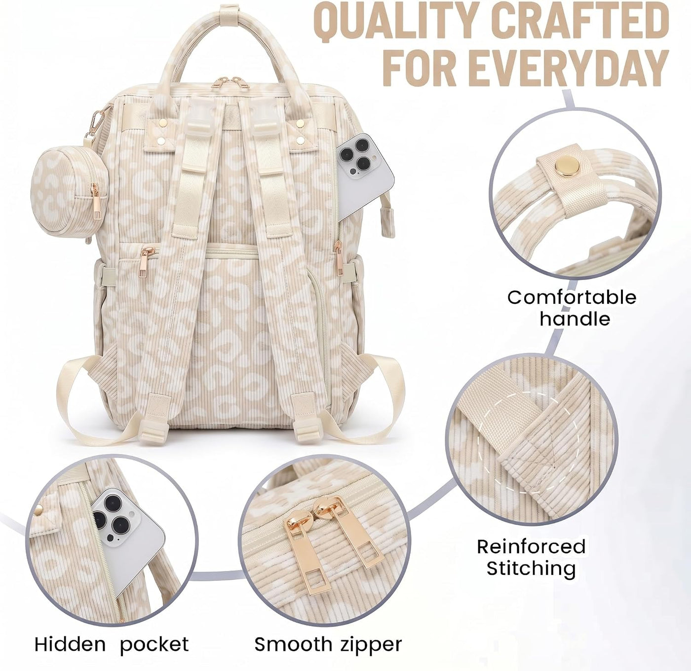 Lrenagao Mochila para pañales de bebé para mamá y papá, bolsa de pa...