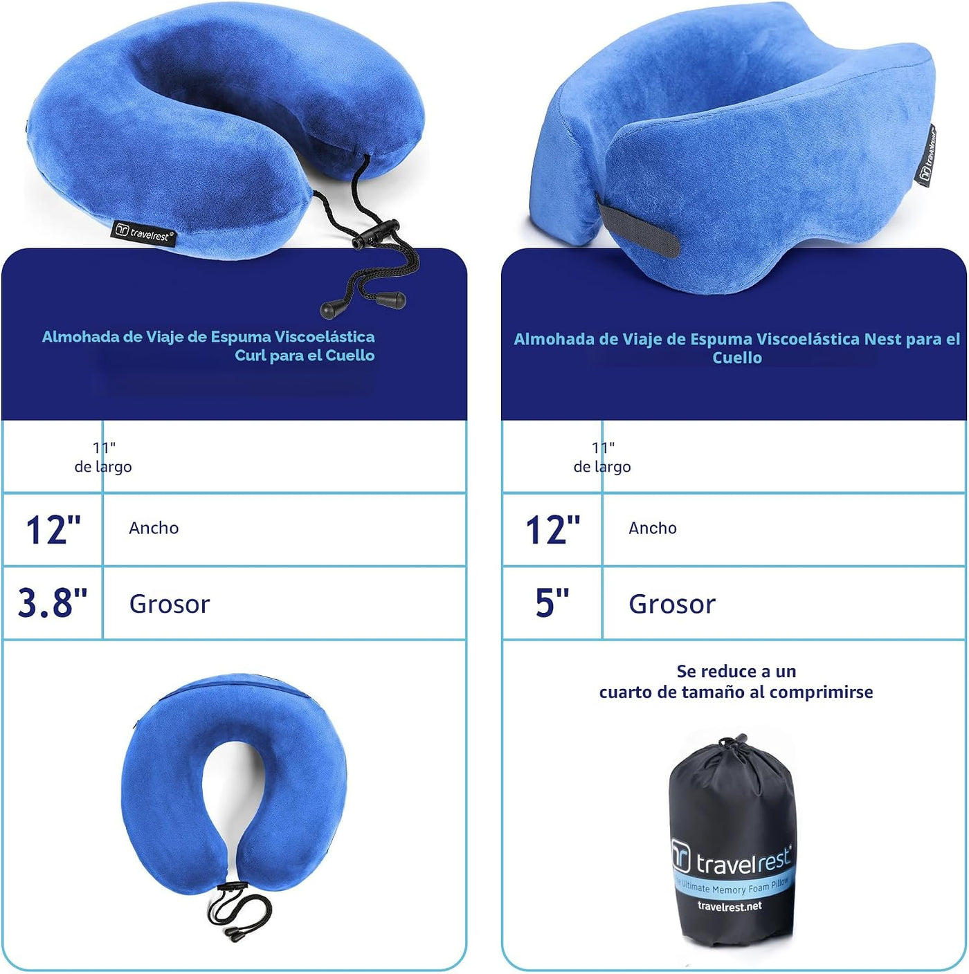 Almohada de apoyo para el cuello TRAVELREST Nest - Esenciales de vi...