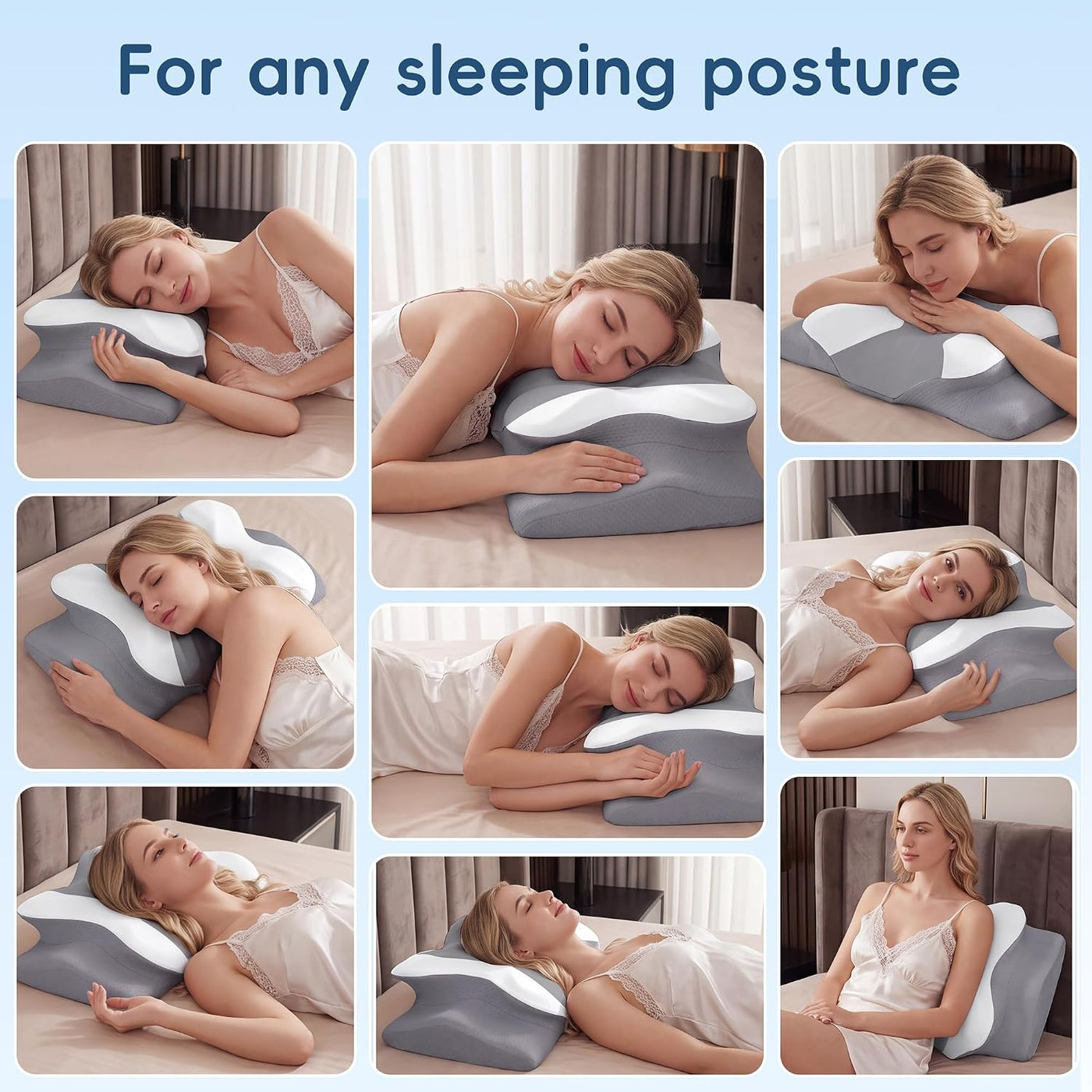 Almohada cervical para aliviar el dolor, almohada ergonómica de esp...