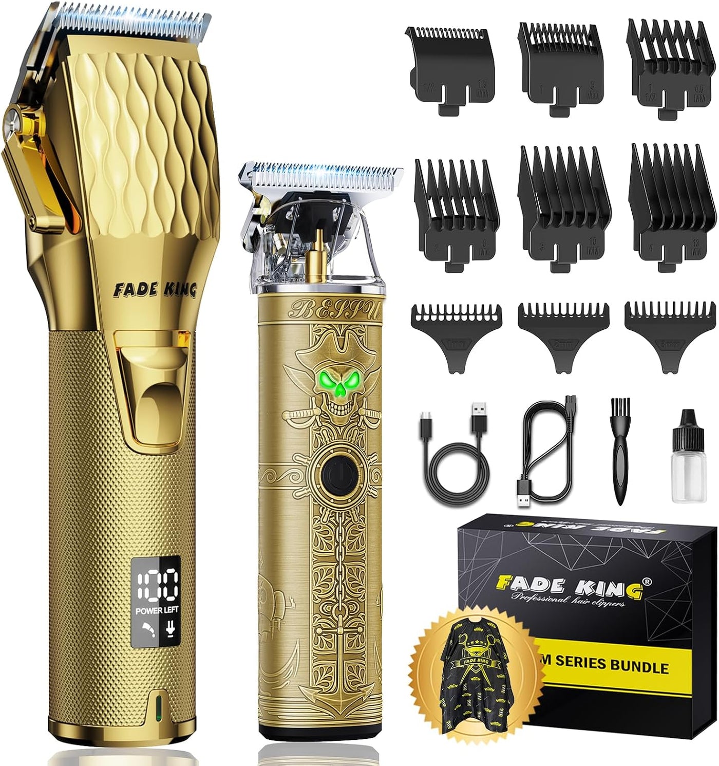 FADEKING Cortadora de pelo profesional para hombres, kit de cortado...