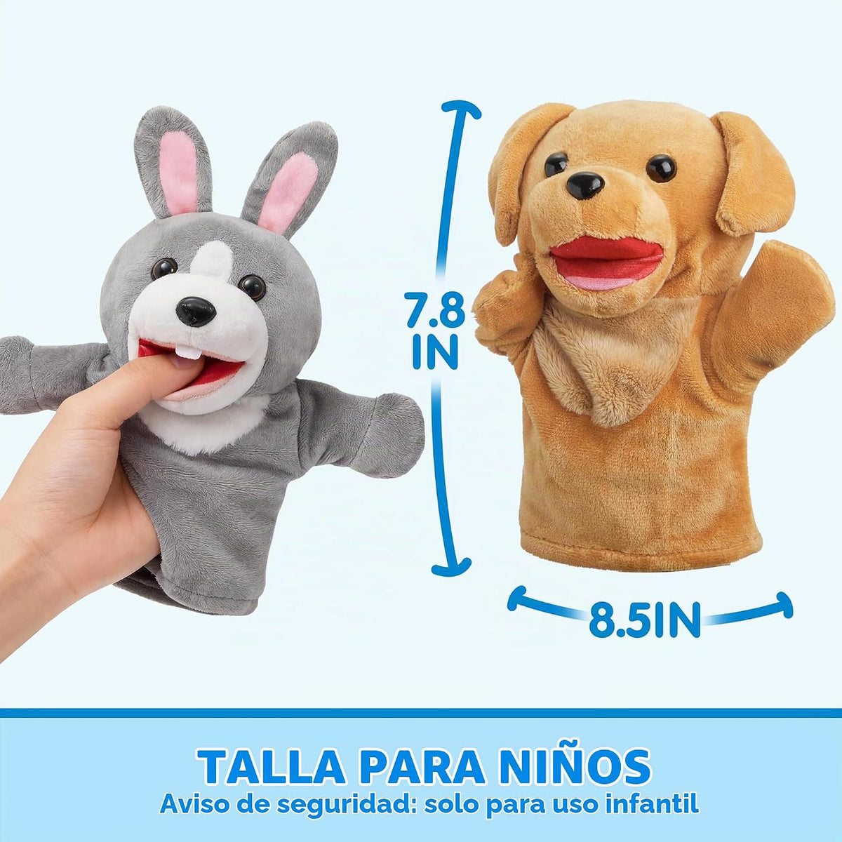 JOYIN Juego de 6 marionetas de mano para niños con boca funcional,...