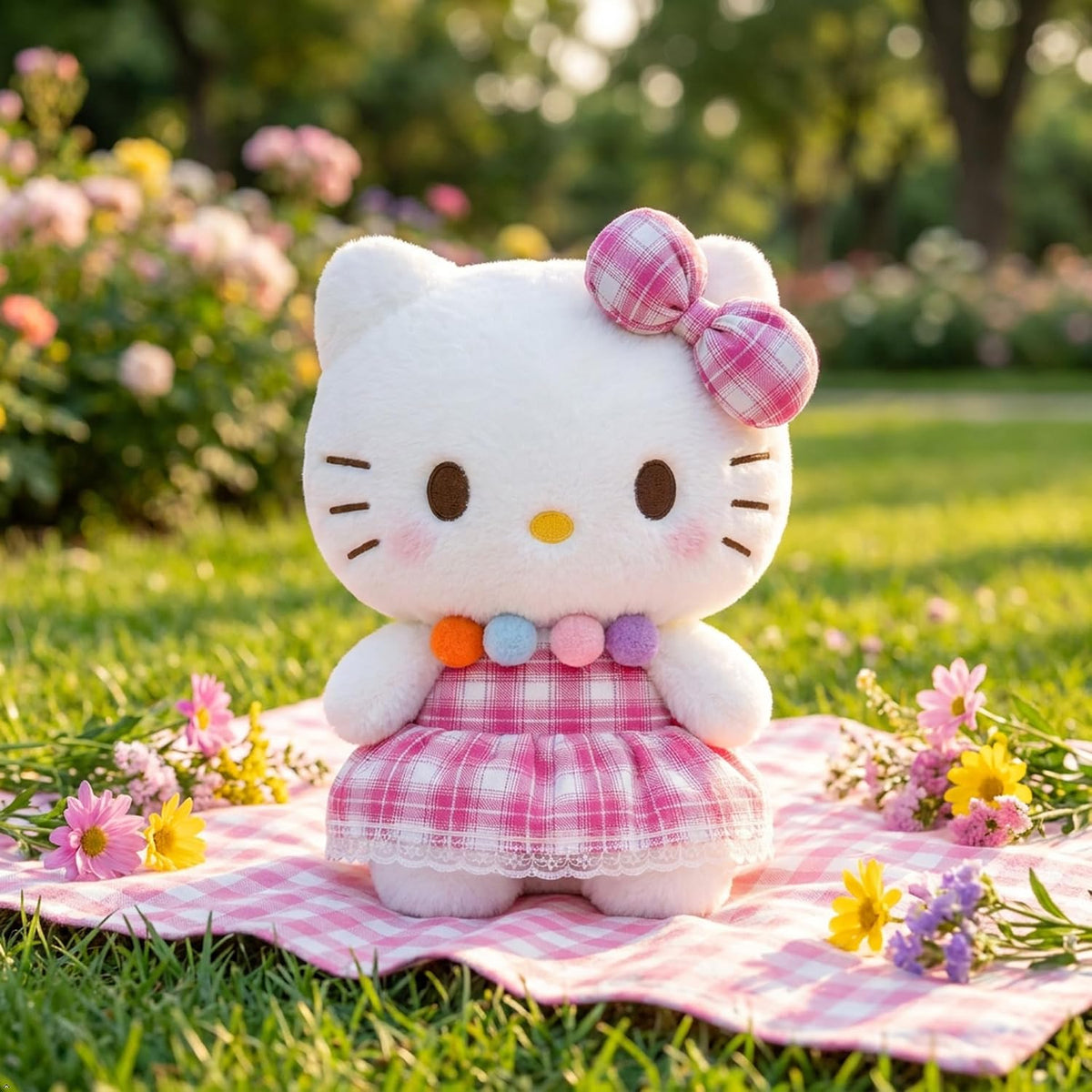 AlphaDesignLuxe Juguete de peluche de gatito con vestido rosa de 12...