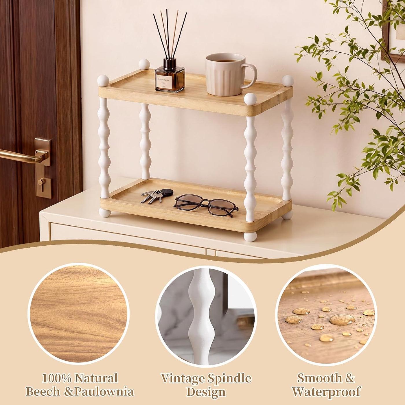 iFaveorr Organizador de mostrador de baño de 2 niveles, estante de...