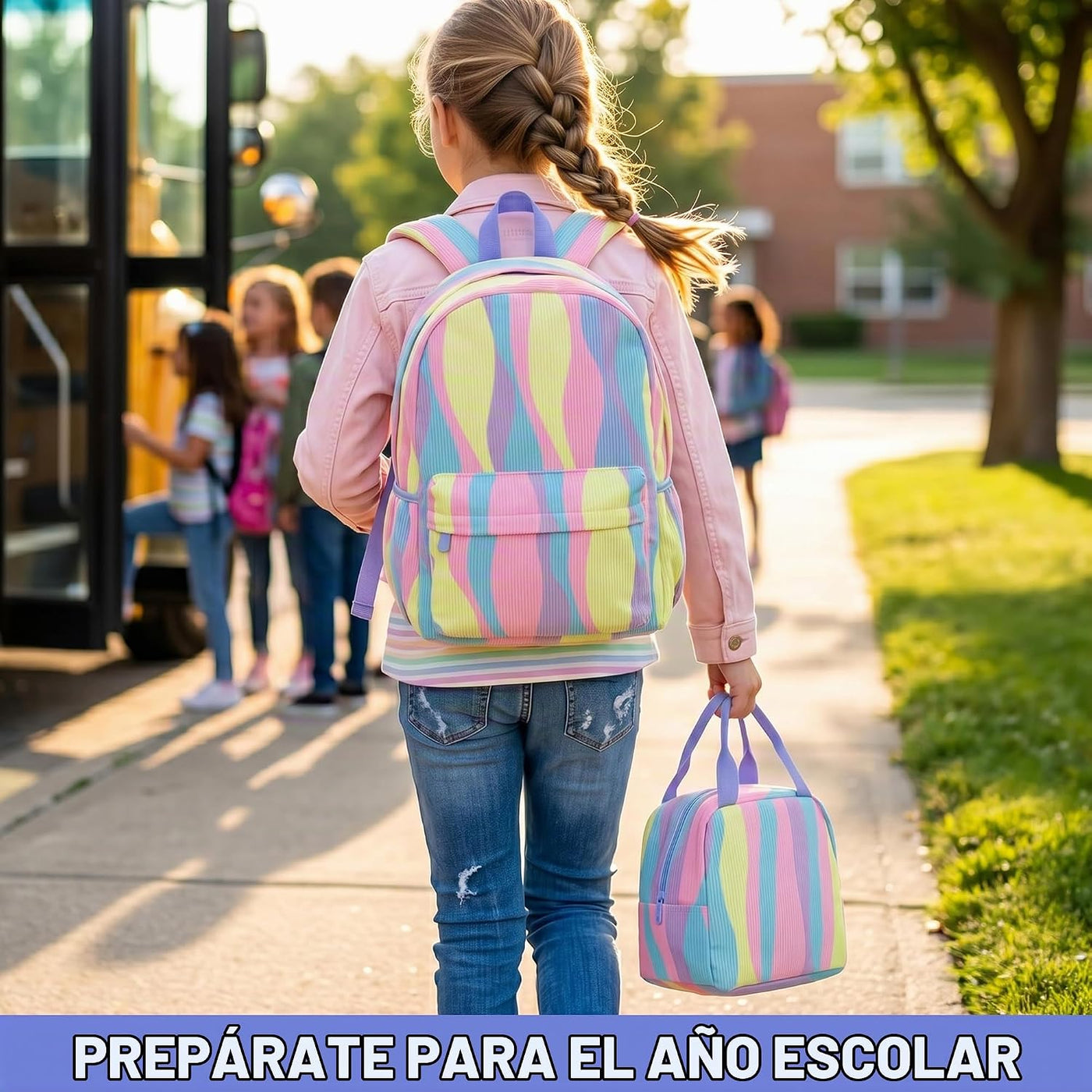 Conjunto de 4 piezas de mochila de pana para niñas Get Trend | Moch...