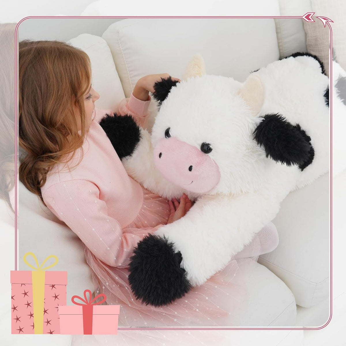 EEYQR Animales de peluche de vaca gigante, juguete de peluche grand...