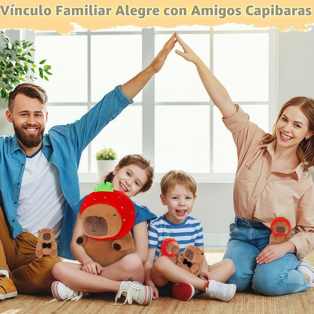 Achwishap Capybara - Juego de 5 peluches de Capybara con mamá y 4 b...