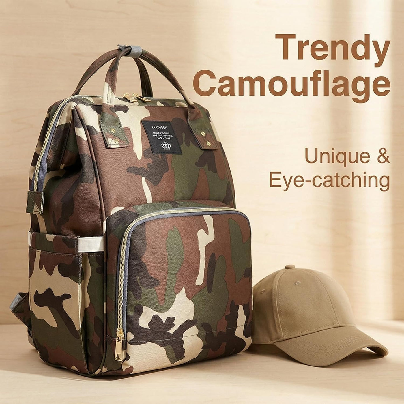 Armbq Mochila de pañales de camuflaje multifunción para el cuidado...