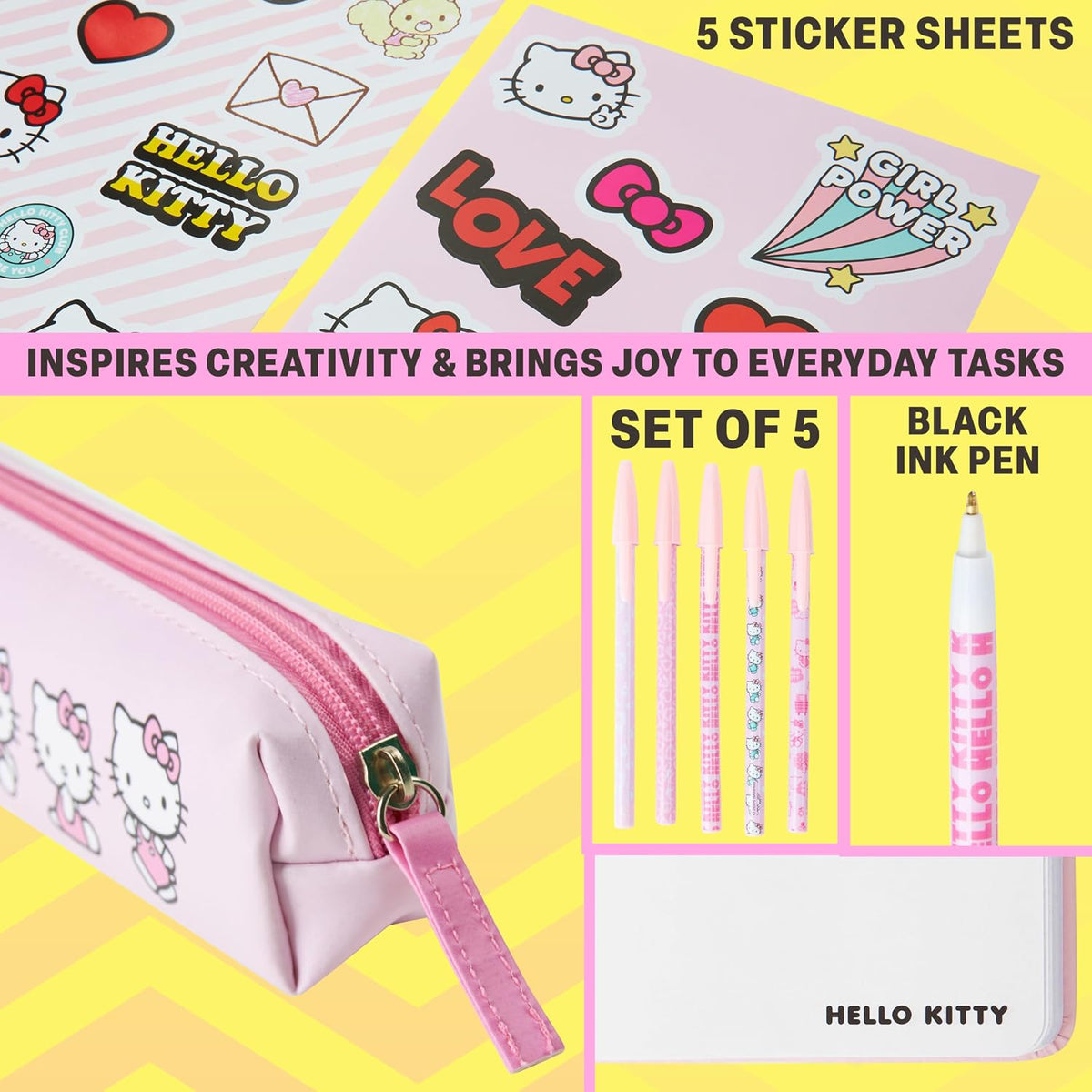Get Trend Hello Kitty Sanrio - Juego de papelería para niñas, 4 pie...