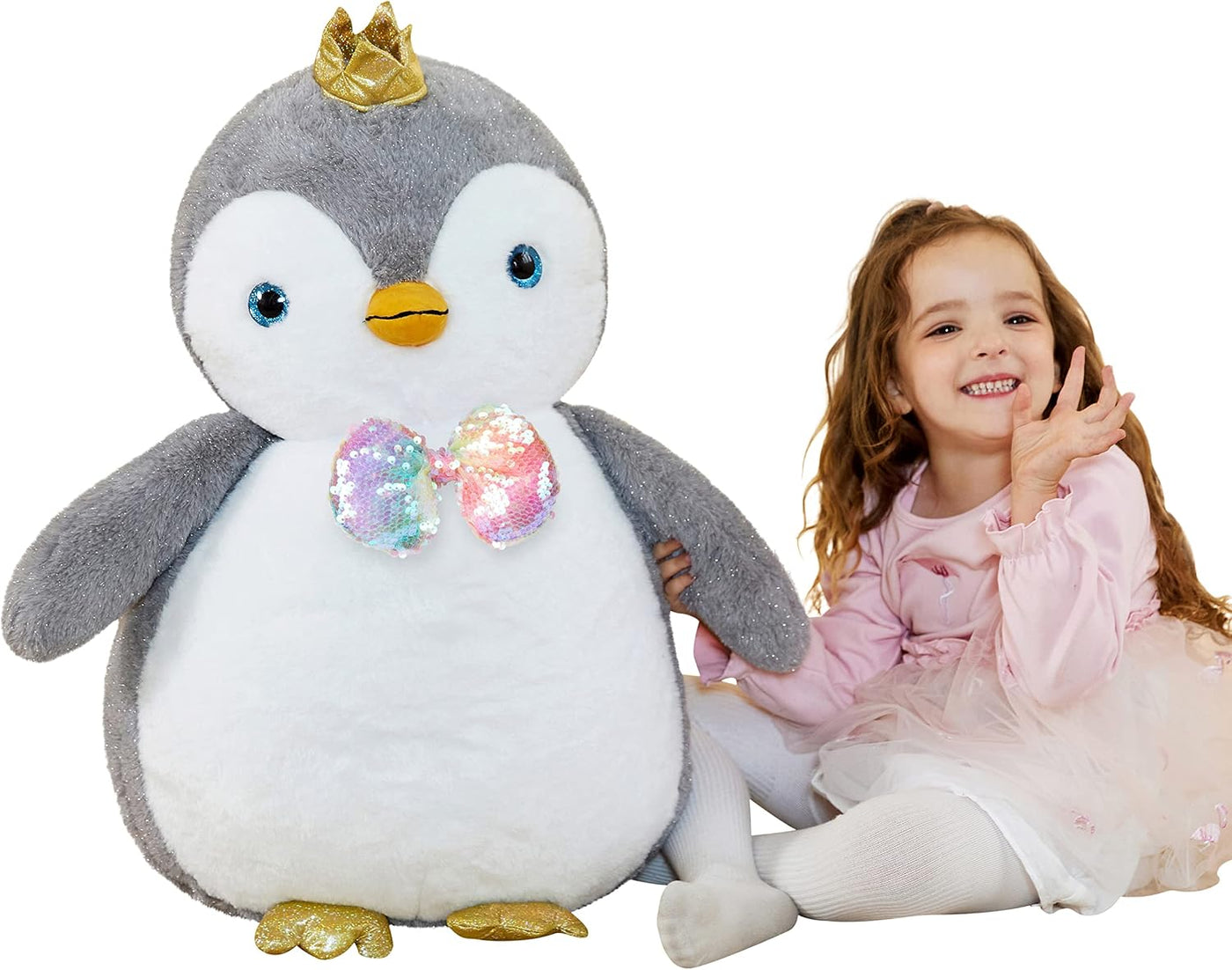 EARTHSOUND - Peluche gigante de pingüino de felpa de tamaño grande,...