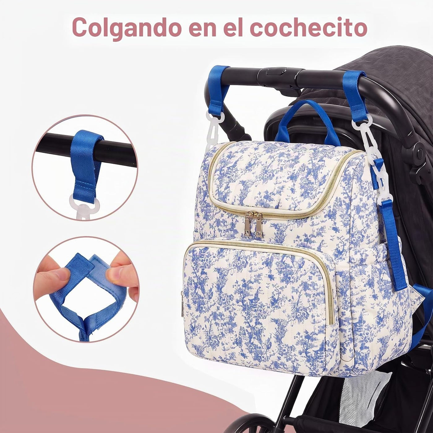 YESFIXS Mochila acolchada para pañales, mochila grande con estampad...