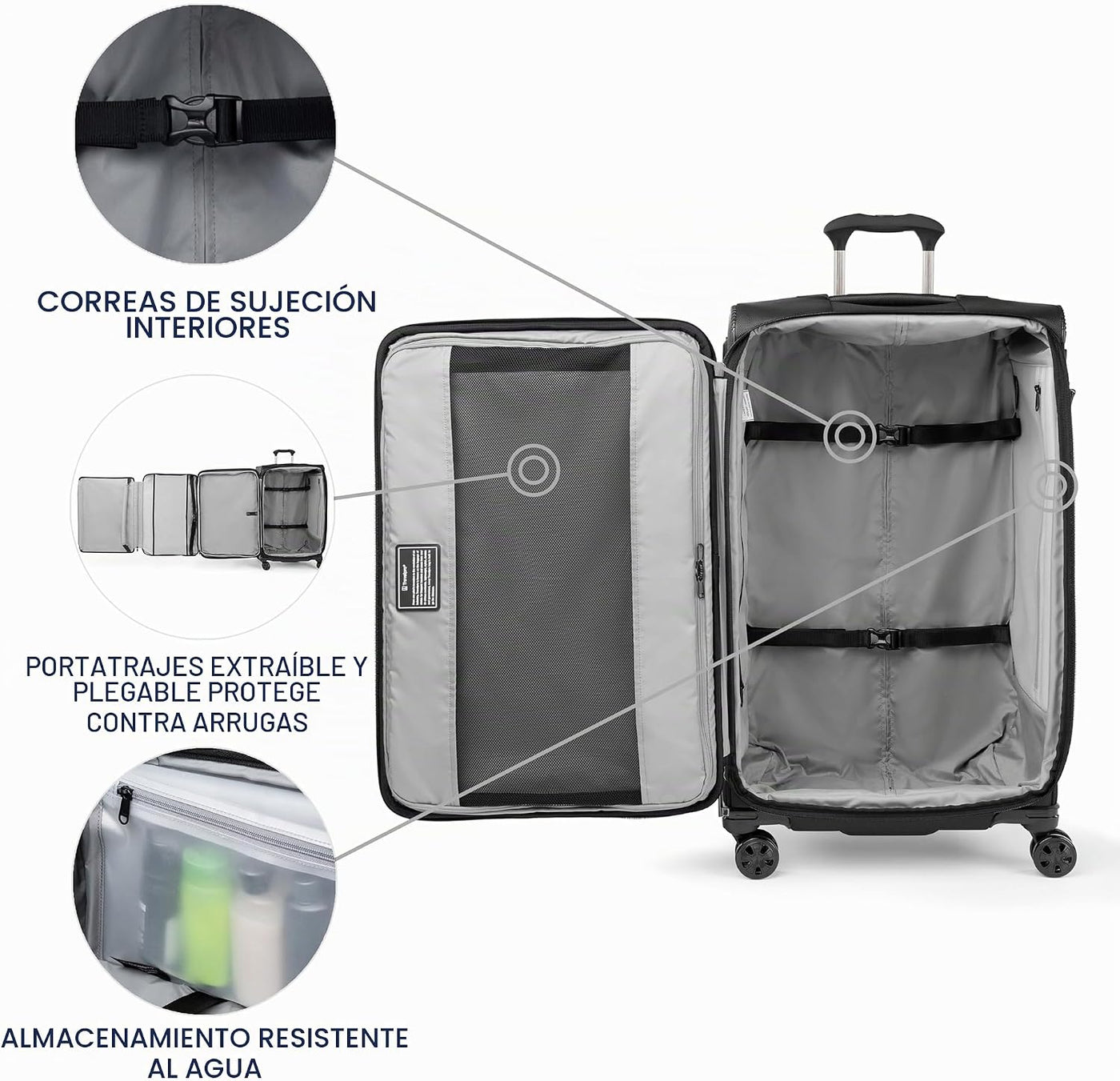 Travelpro Crew Classic Softside - Equipaje a cuadros, negro, 29 pul...