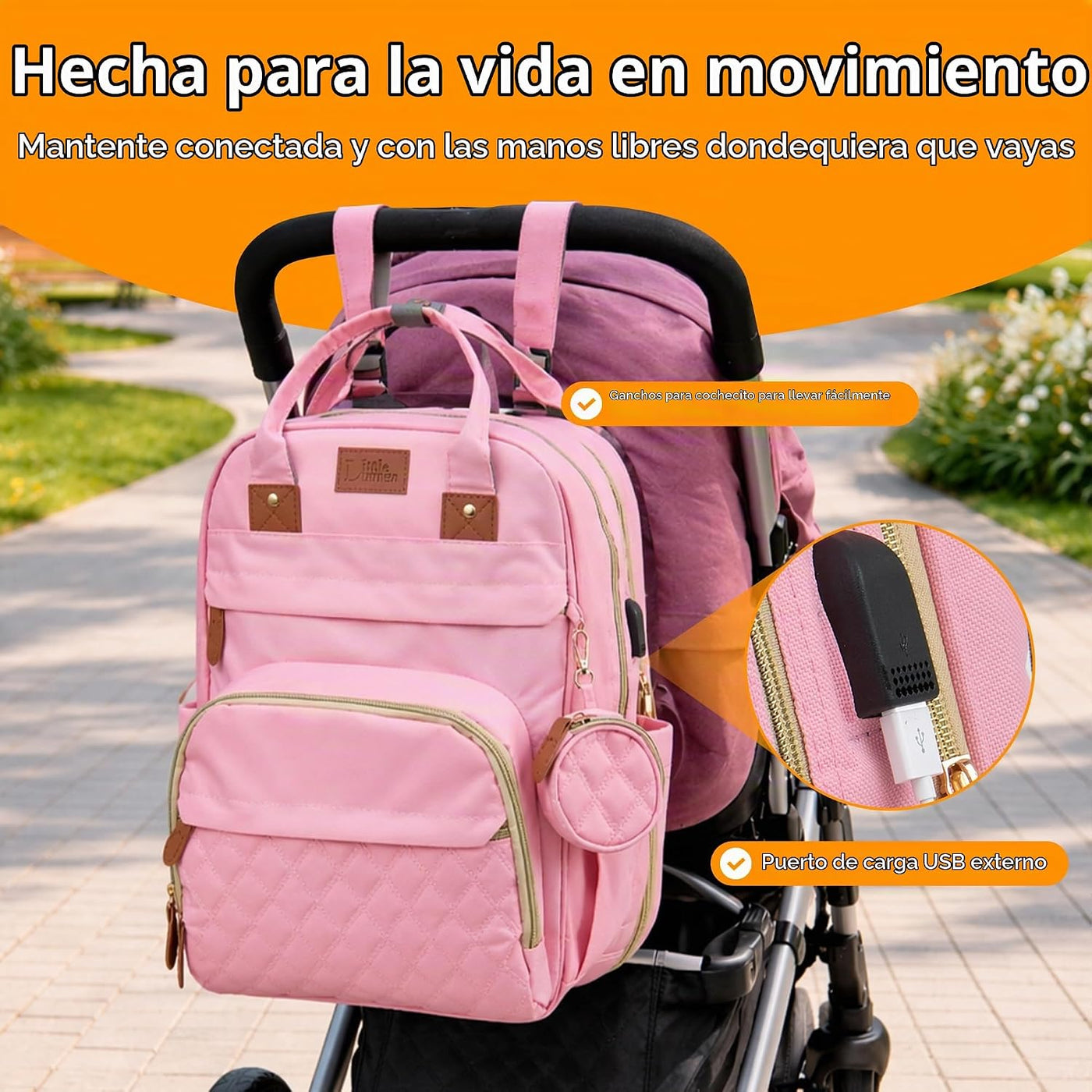 Little Lumen Mochila para pañales con cambiador \u2013 Bolsa de pañ...