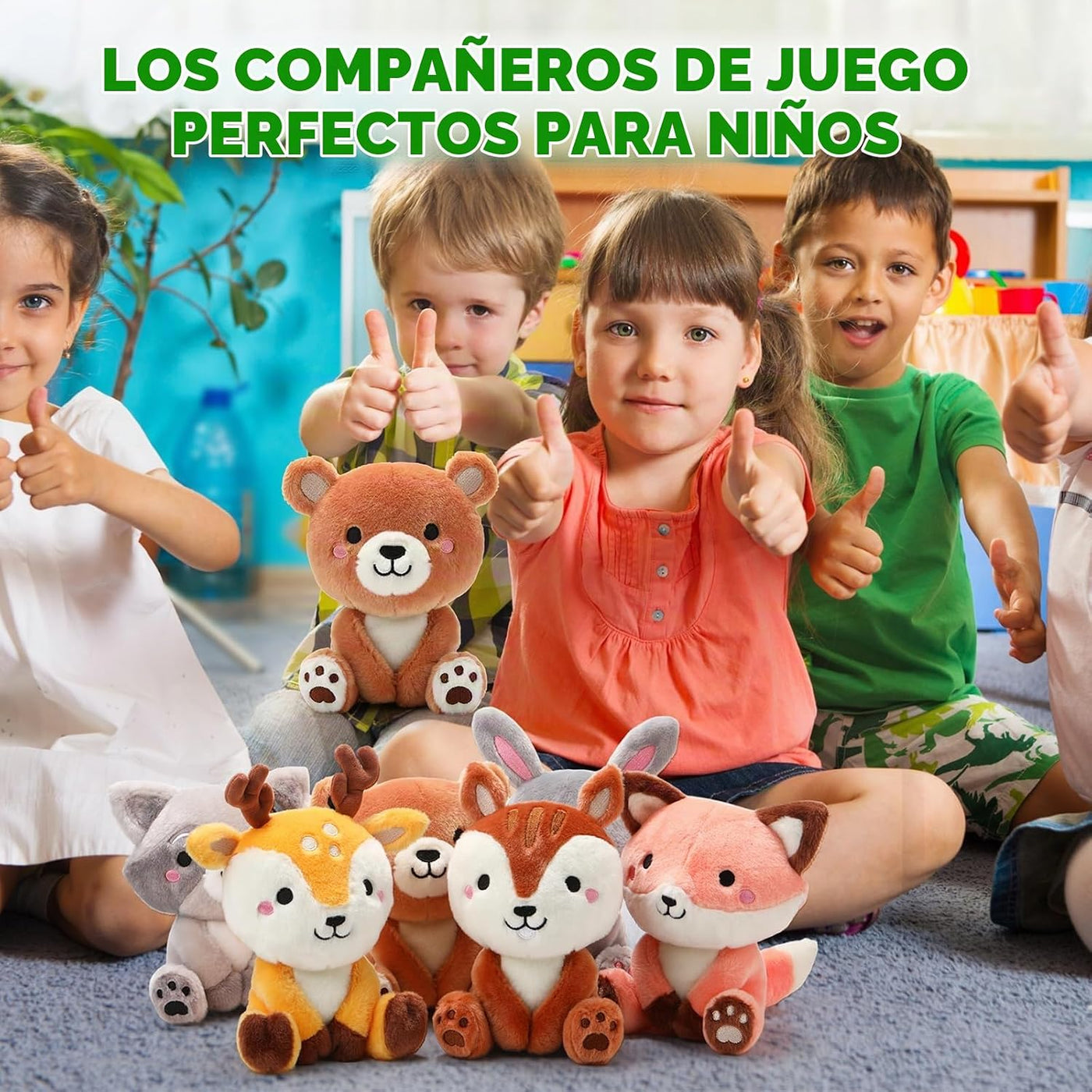 RoundFunny 6 Piezas Juguetes de Animales del Bosque de 7 Pulgadas O...