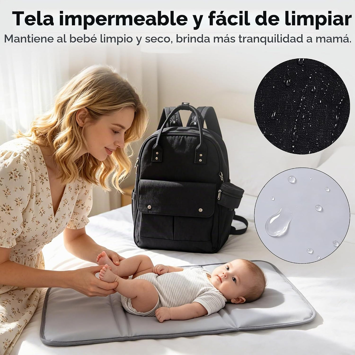 Mochila para pañales de gran capacidad Allovely, separación en seco...