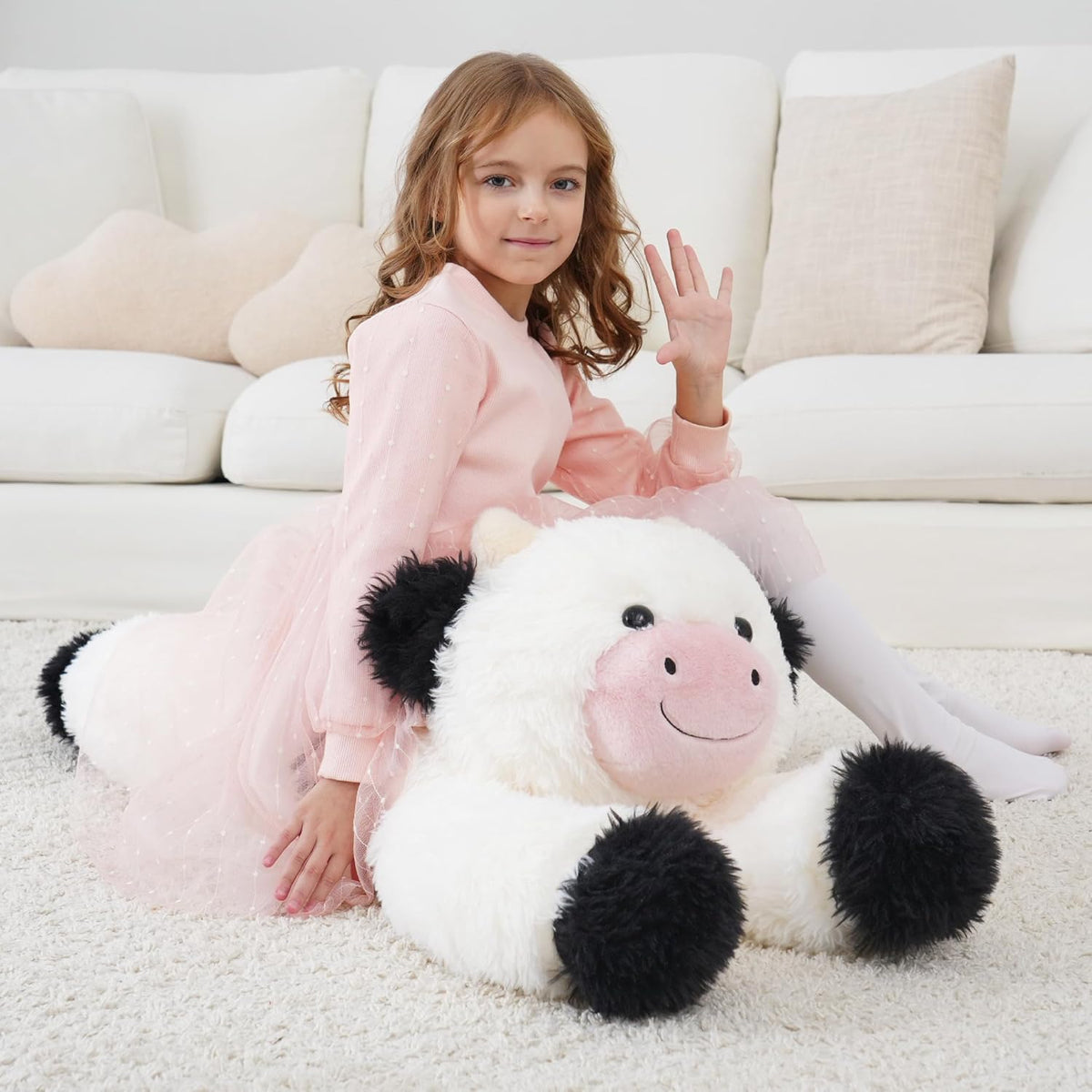 EEYQR Animales de peluche de vaca gigante, juguete de peluche grand...
