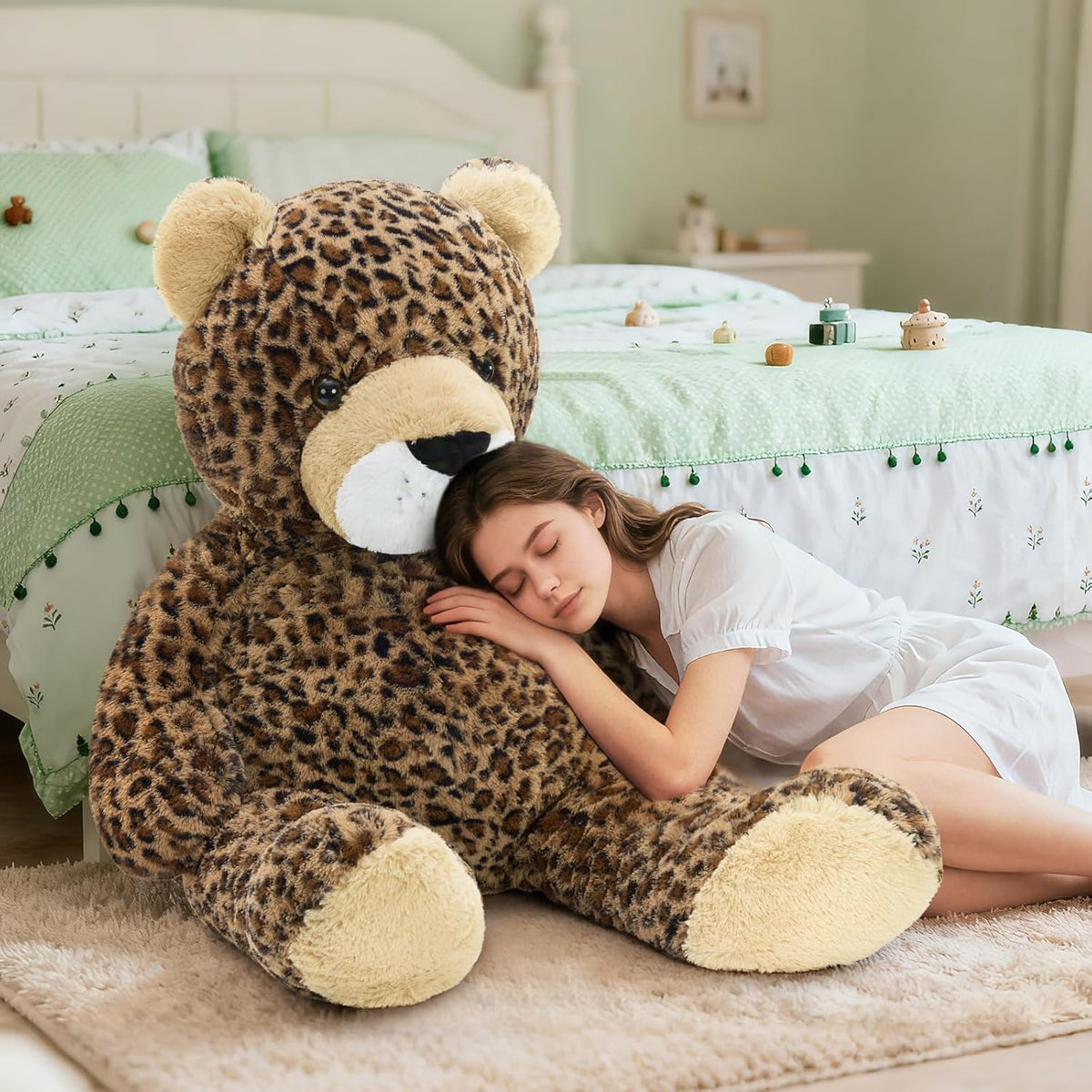 MaoGoLan Juguete de peluche de guepardo gigante de 51 pulgadas, alm...