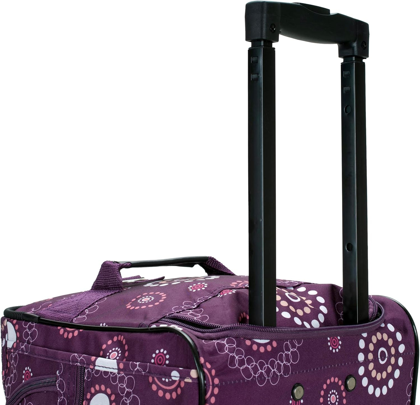 Rockland Bolsa de lona con ruedas, negra, 22"