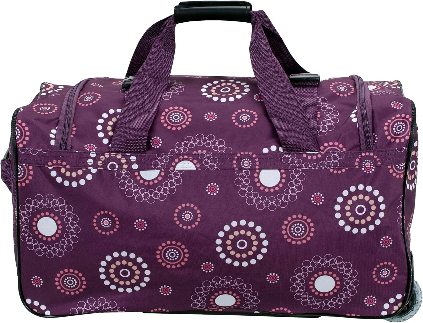 Rockland Bolsa de lona con ruedas, negra, 22"