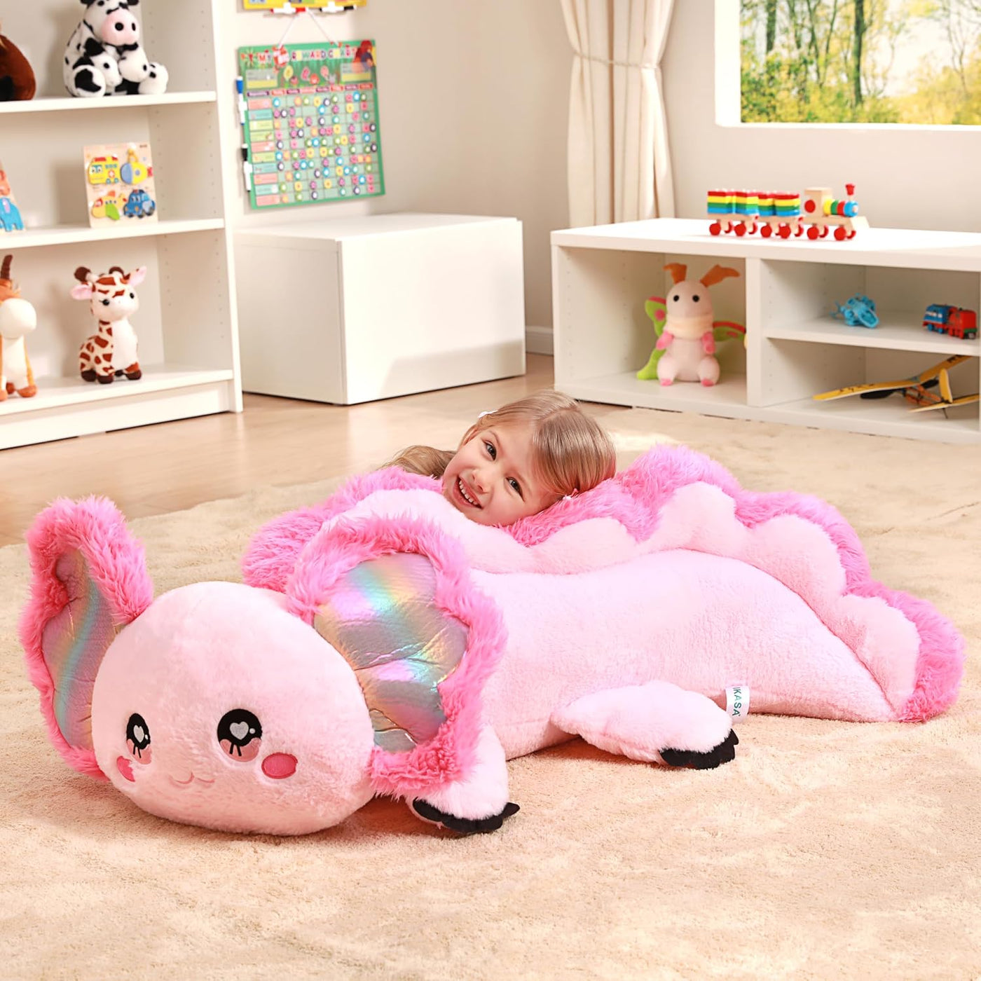IKASA Juguetes de peluche de axolotl gigante, juguetes grandes y su...