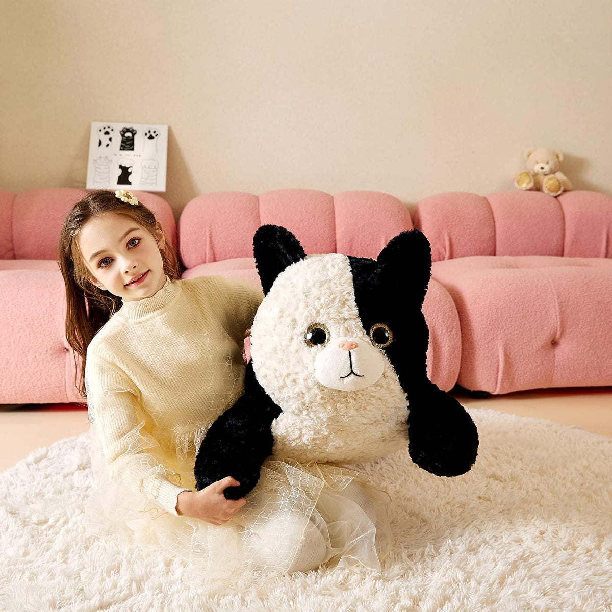 Tumyay - Animal de peluche gigante de gato de felpa suave, juguete...