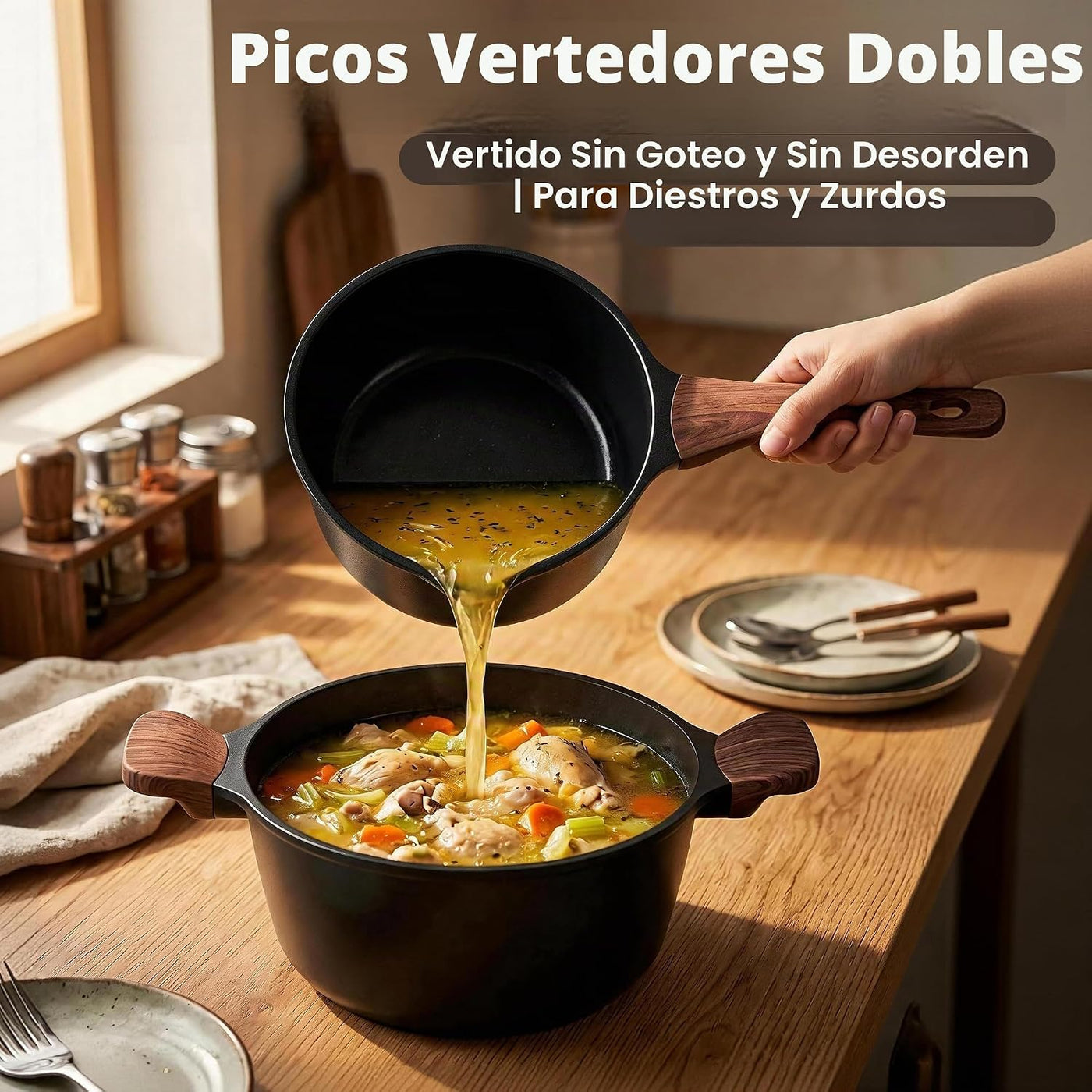 Juego de utensilios de cocina antiadherentes de cerámica de 30 piez...