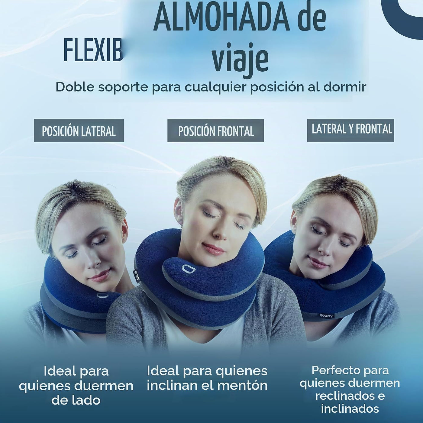 BCOZZY - Almohada de viaje para cuello, con doble apoyo para cabeza...