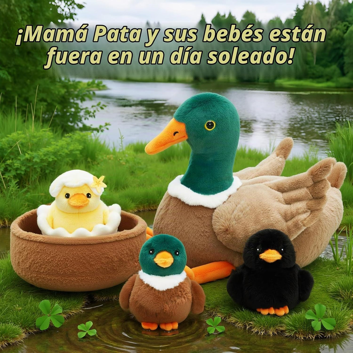 OUOZZZ - Peluches de pato 4 en 1 con un nido de pato | Juguetes de...