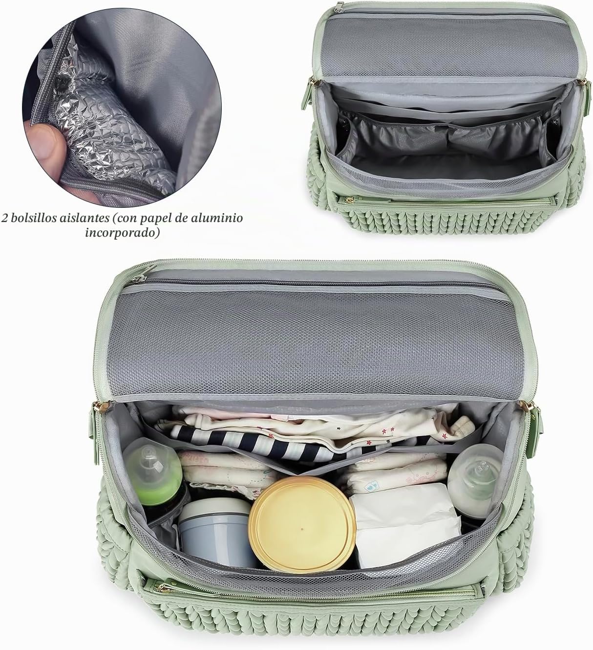 Lmbabter Bolsa de pañales, mochila de mensajero, mochila de viaje,...