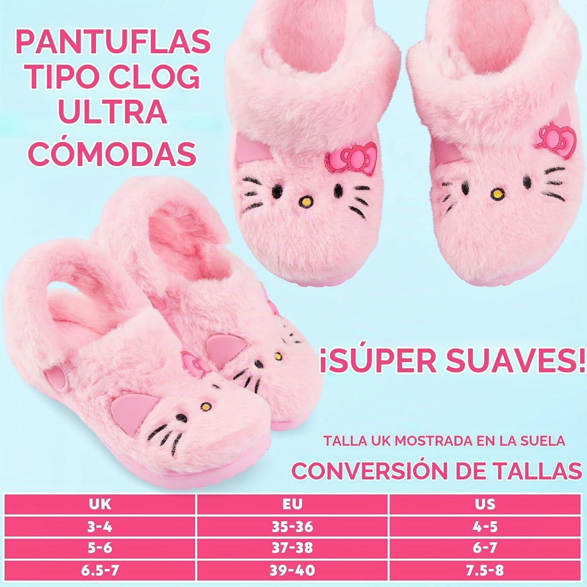 Zuecos Hello Kitty de Sanrio para mujer, adolescentes, zuecos acoge...