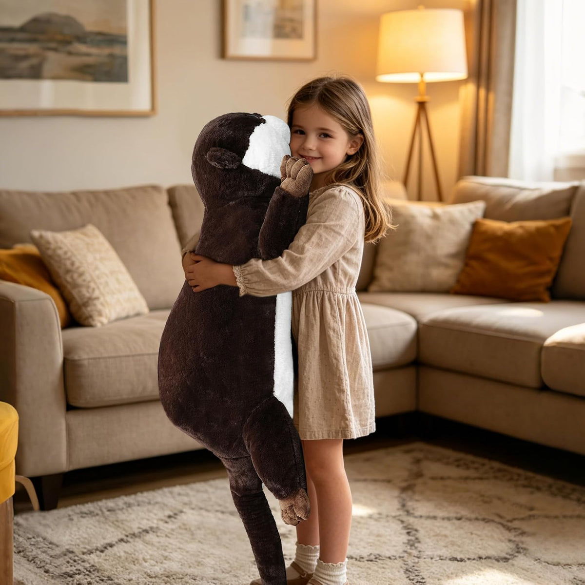 ZBLX Nutria gigante de peluche, animal de peluche grande de 34 pulg...