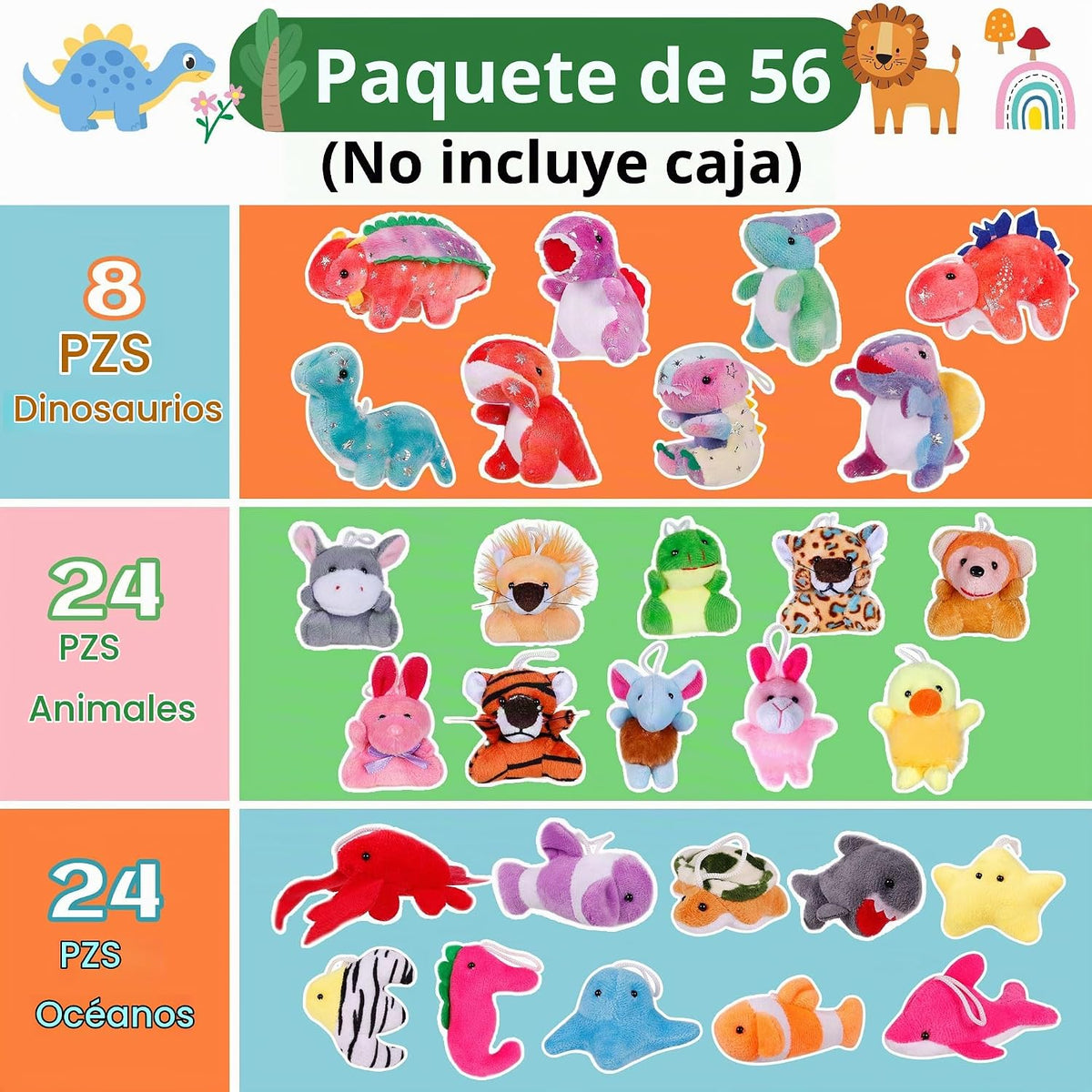 Destlife Paquete de 56 pequeños animales de peluche a granel, mini...