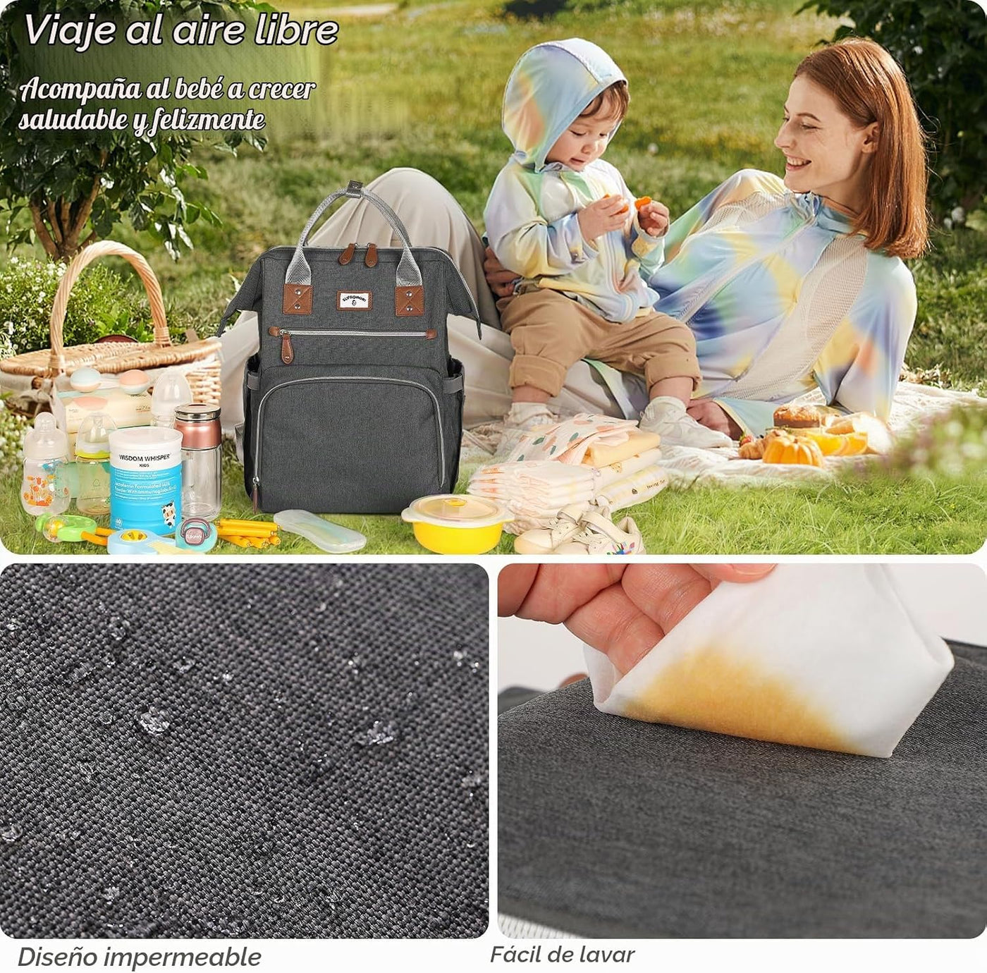 SUPROMOMI Mochila para Pañales: Bolsa de Bebé Tote Grande para Niño...