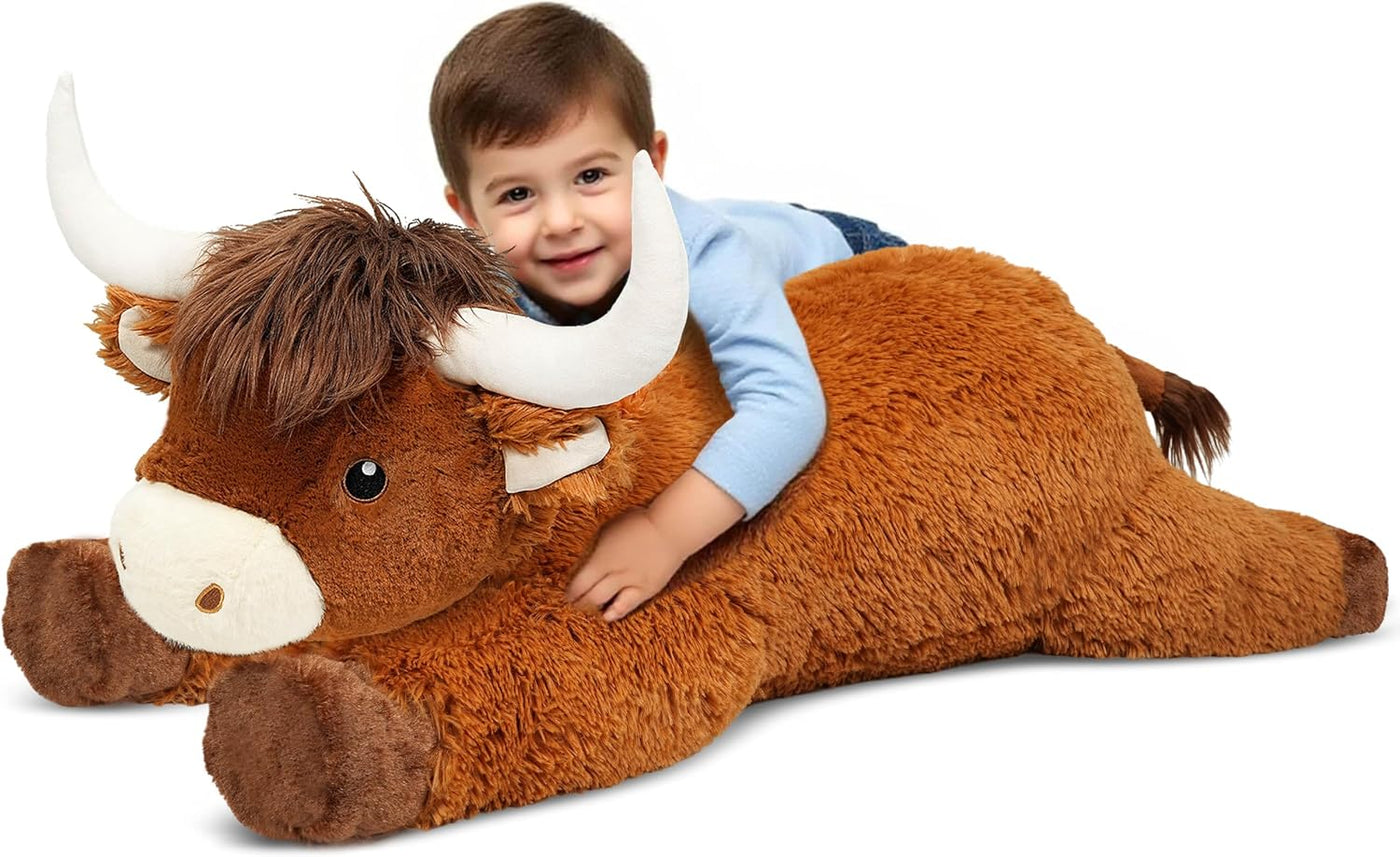 Ksidzas - Peluche gigante de vaca de las Highlands de 39 pulgadas,...