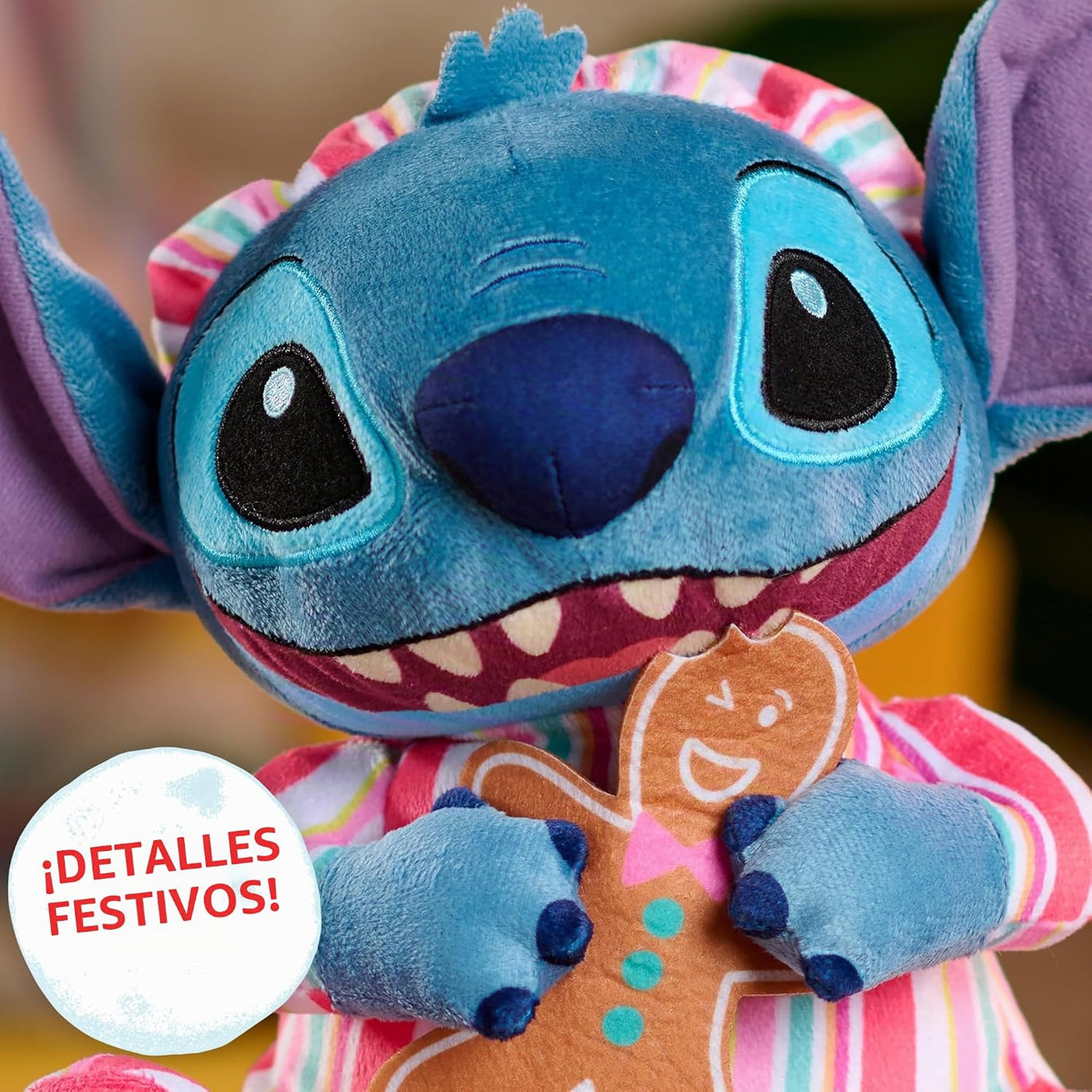 Disney Stitch Animal de peluche con función navideña de 10 pulgadas...