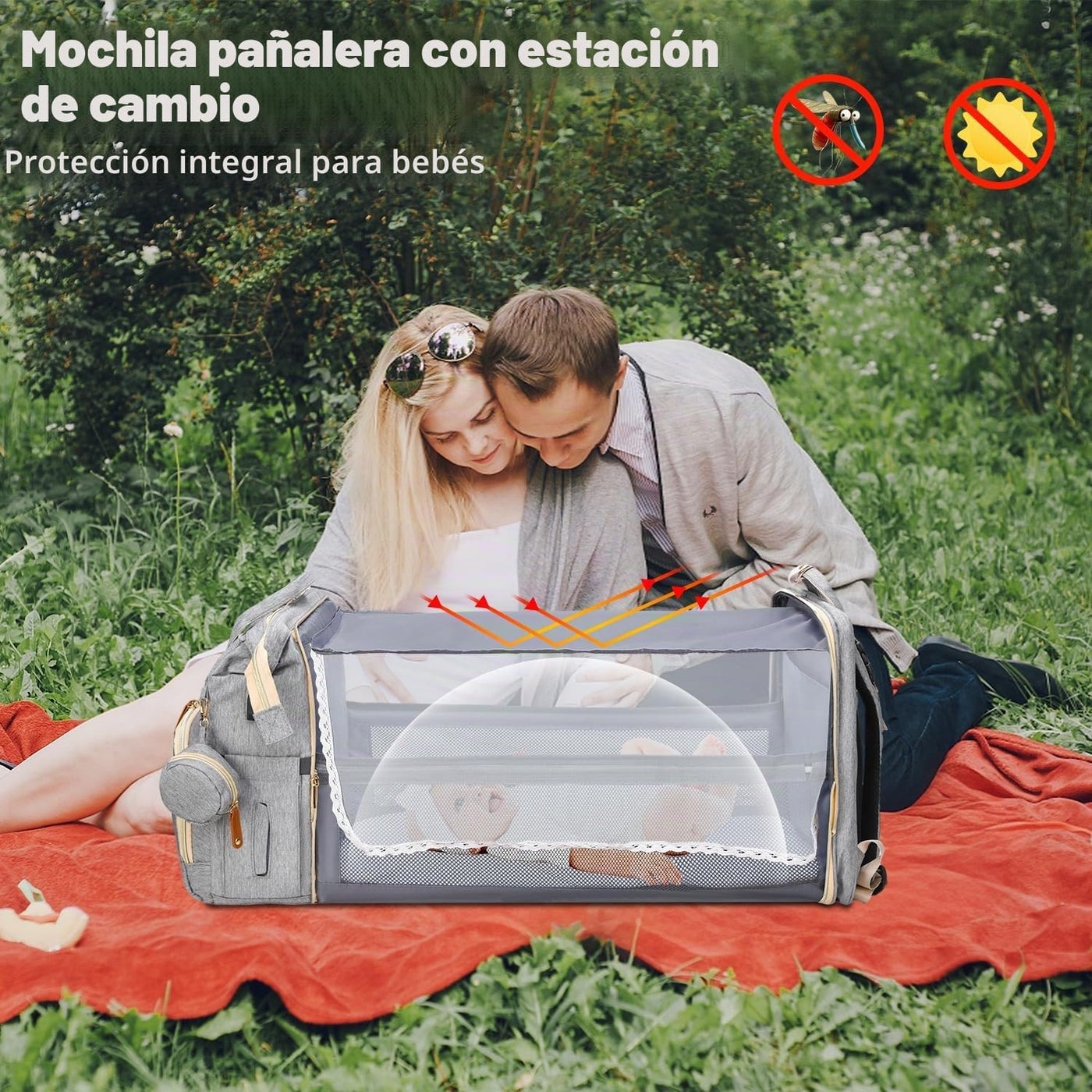 JSTPRO Mochila para pañales con cambiador, capacidad de 25 litros,...