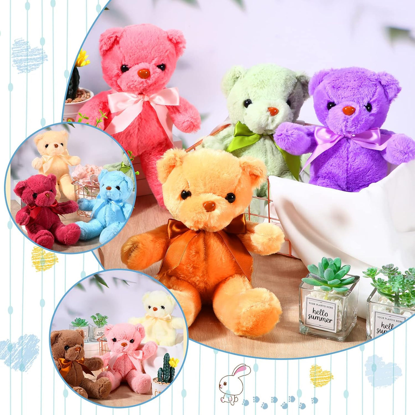 Skylety 10 Piezas Osos de Peluche a Granel Animales de Peluche Suav...