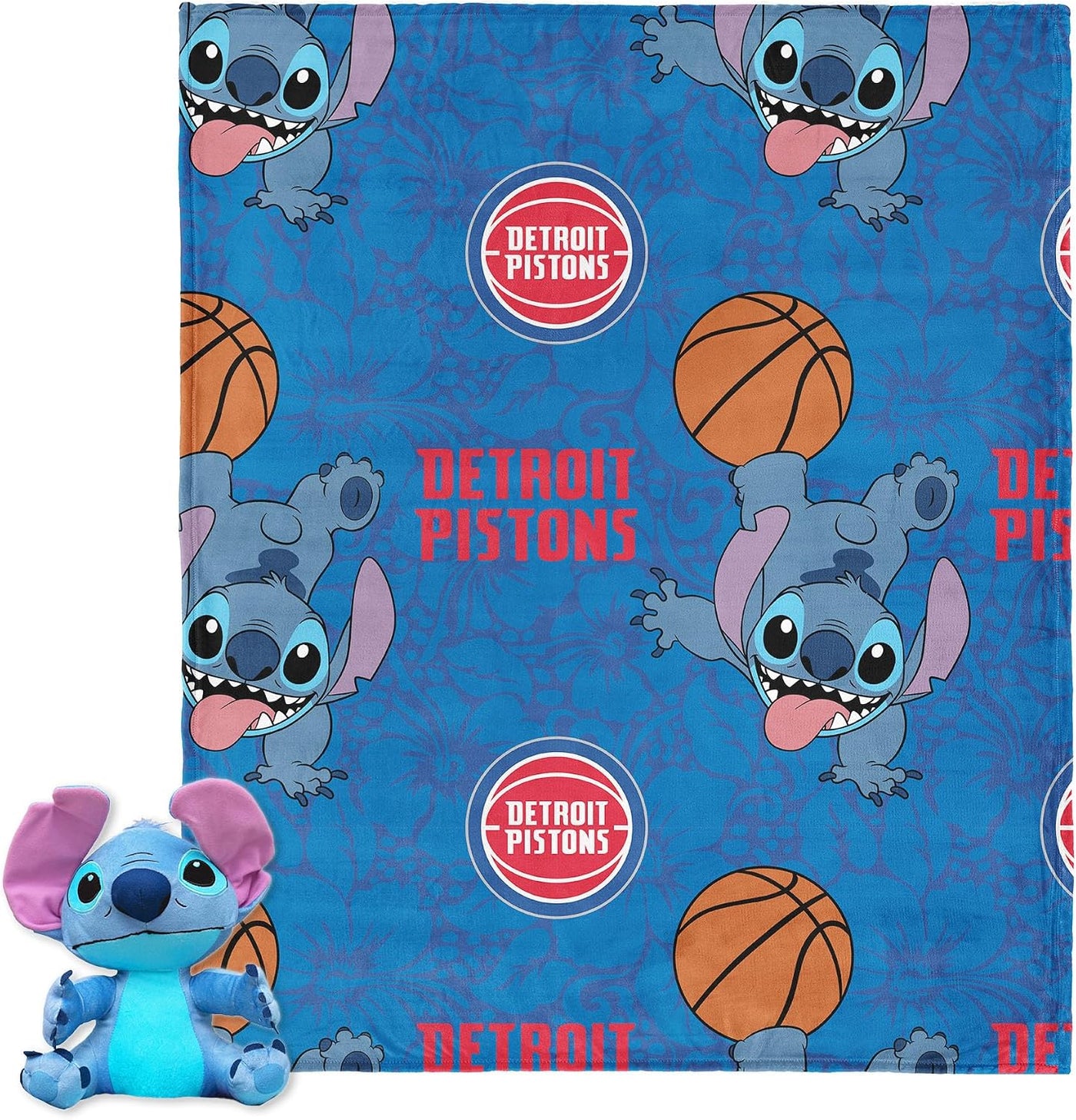 Northwest NBA Stitch Hugger - Juego de almohada y manta de seda tác...