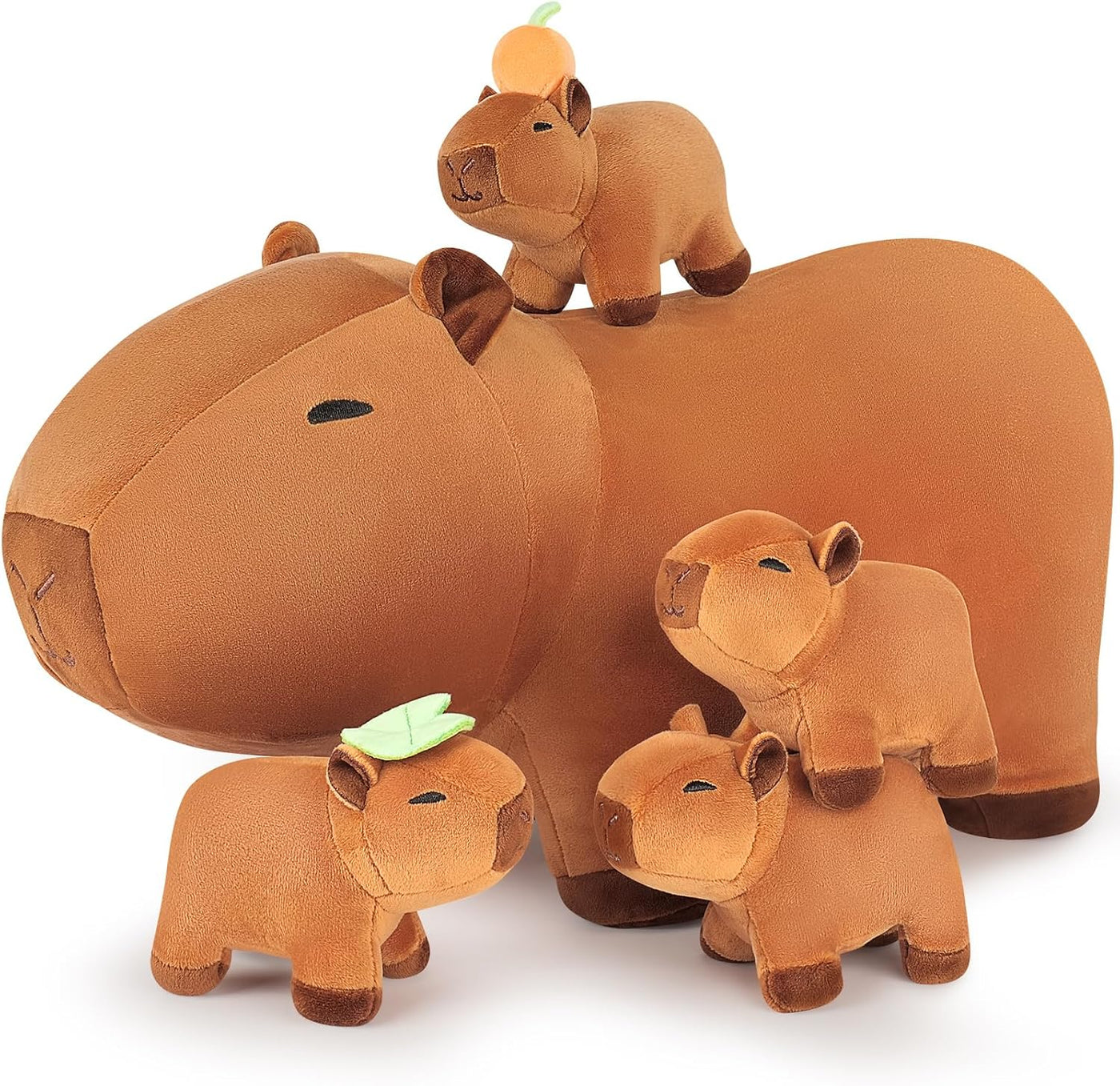Achwishap Juego familiar de 5 piezas de peluche Capybara con mamá y...