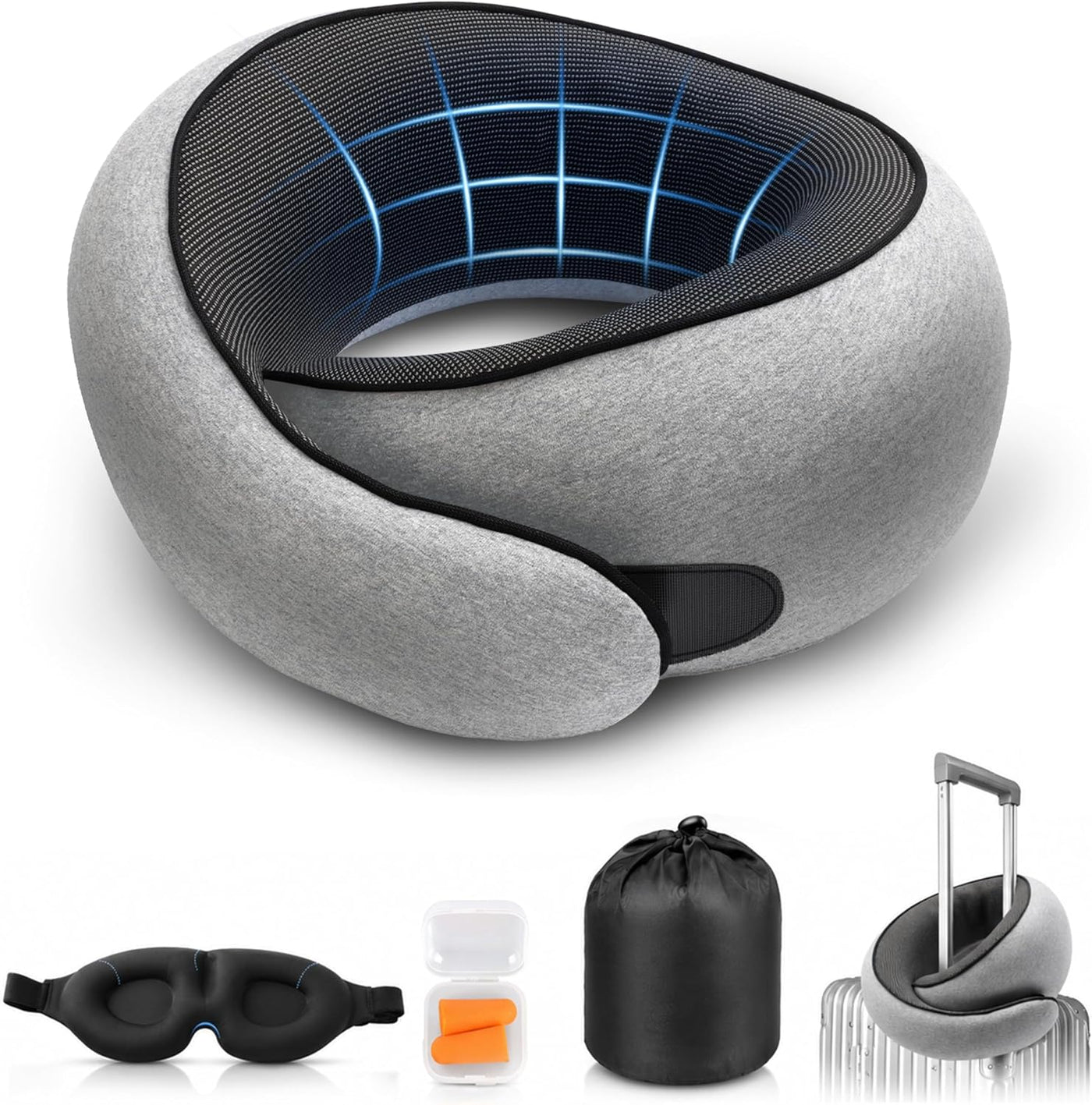 Purroch G-Shape - Almohada de viaje de espuma viscoelástica para el...